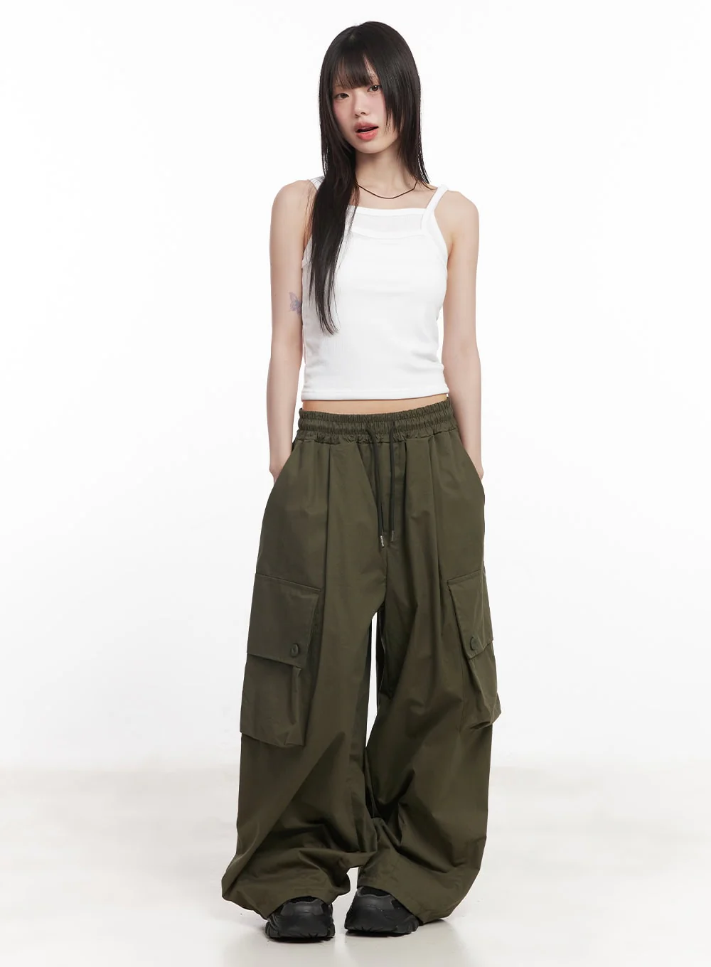 Balloon-Fit Baggy Cargo Pants CY520 - Image 11