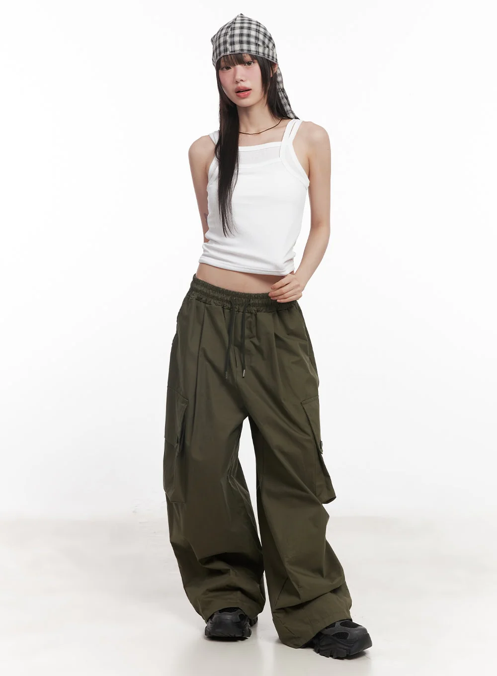 Balloon-Fit Baggy Cargo Pants CY520 - Image 2