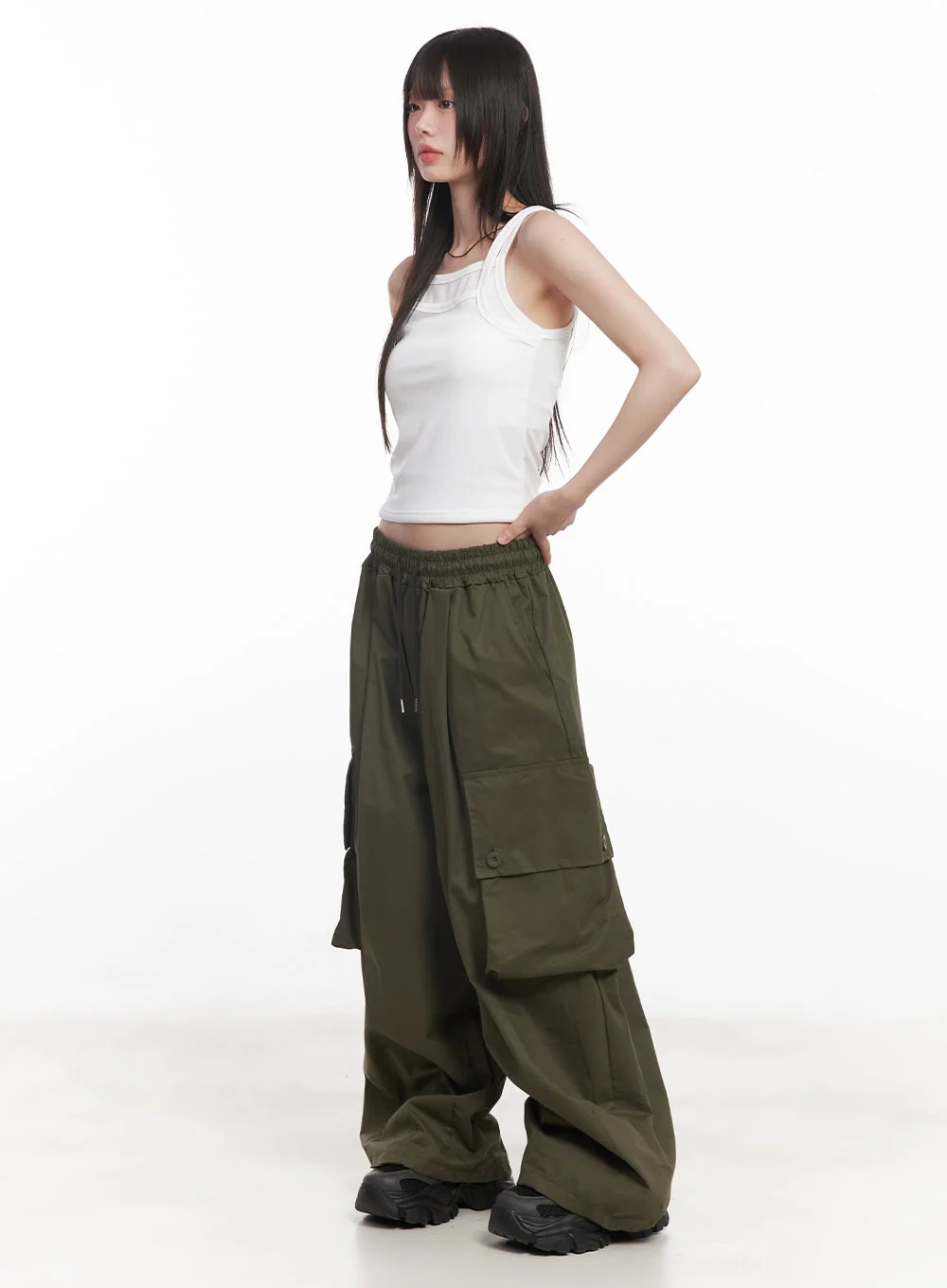 Balloon-Fit Baggy Cargo Pants CY520 - Image 5
