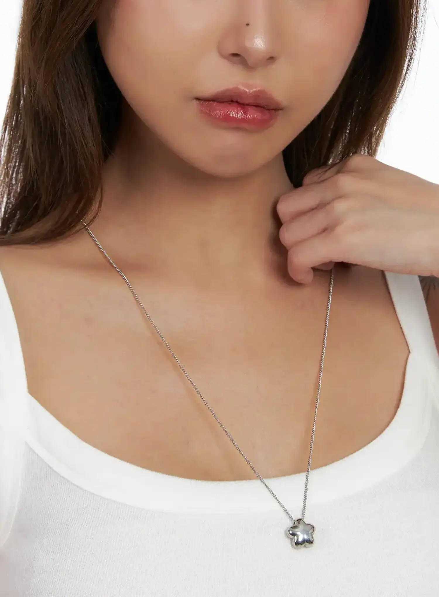 Balloon-Style Flower Charm Necklace IN510 - Image 4