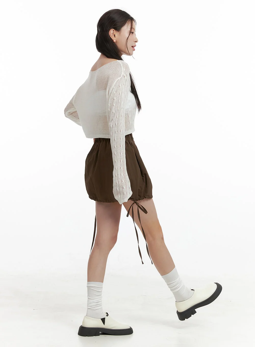 Banded Pintuck Mini Skirt OL417 - Image 4
