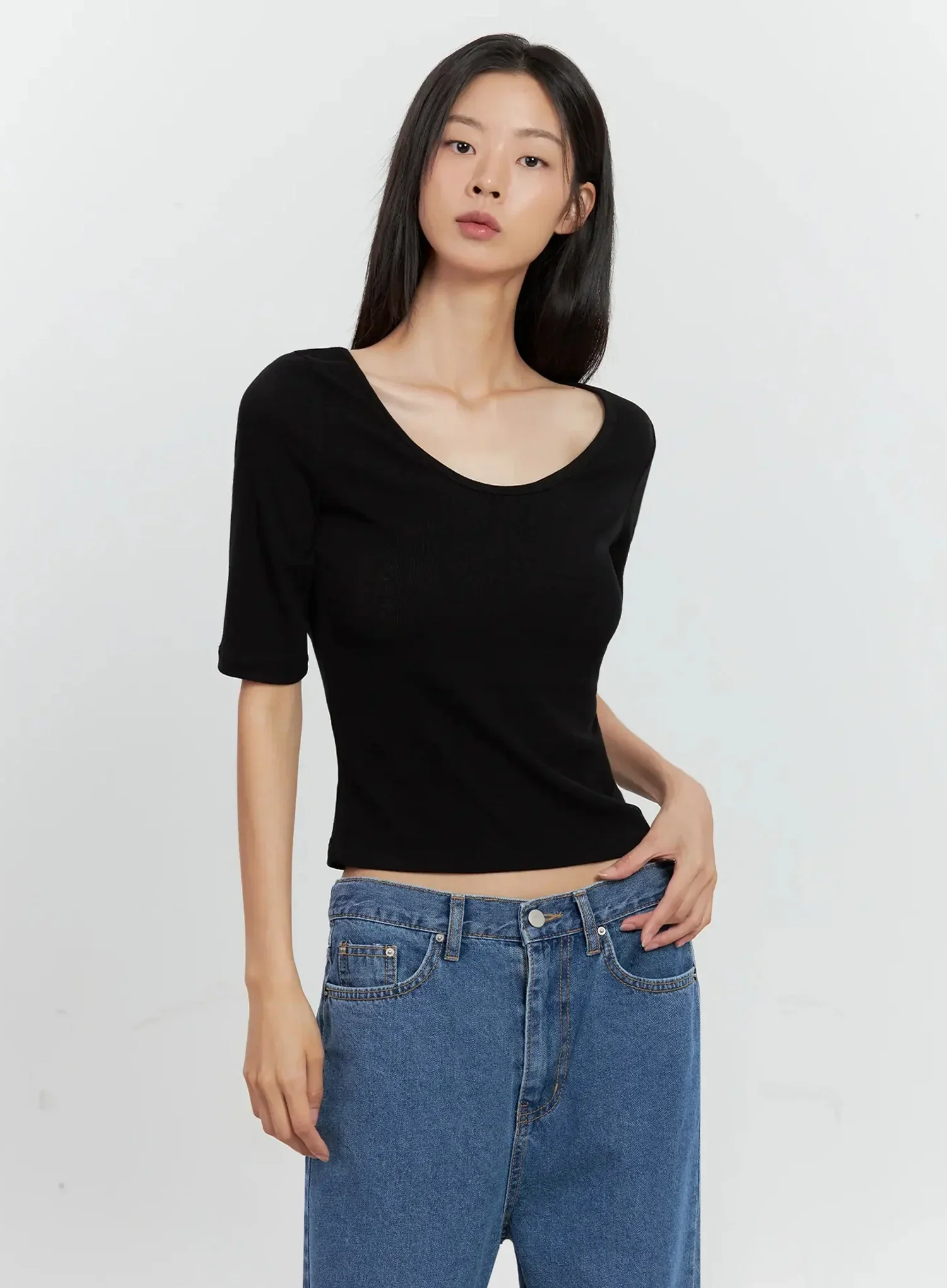 Basic 3/4-Sleeve Top IL528 - Image 11