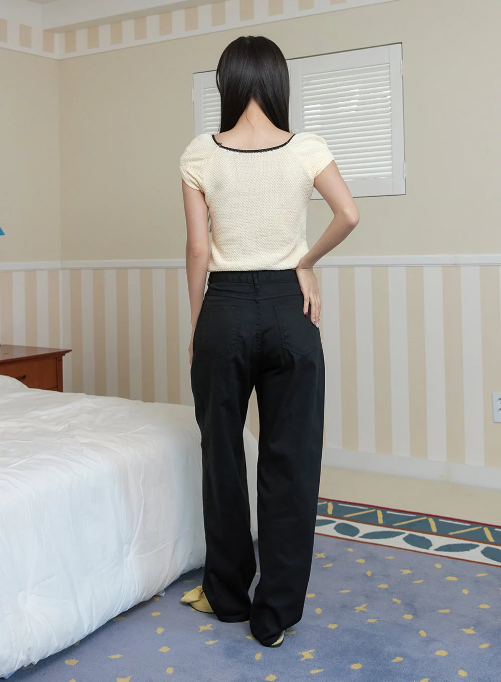 Basic Cotton Straight Leg Pants OY424 - Image 5
