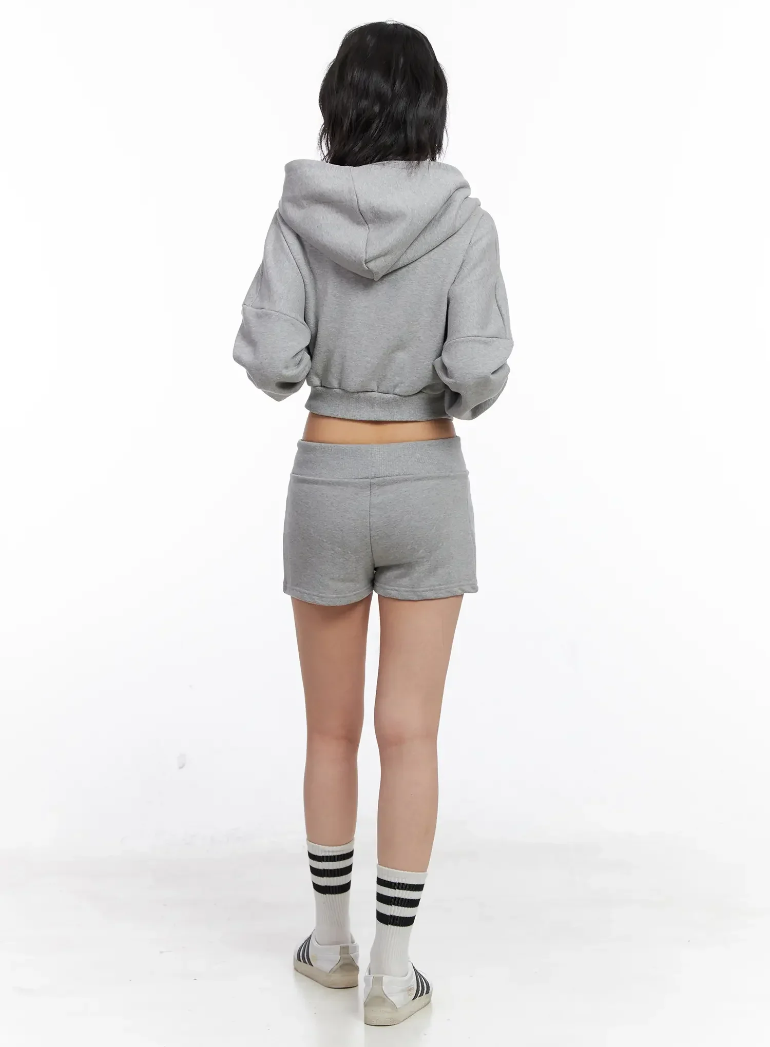 Basic Cropped Zip Hoodie CO507 - Image 7