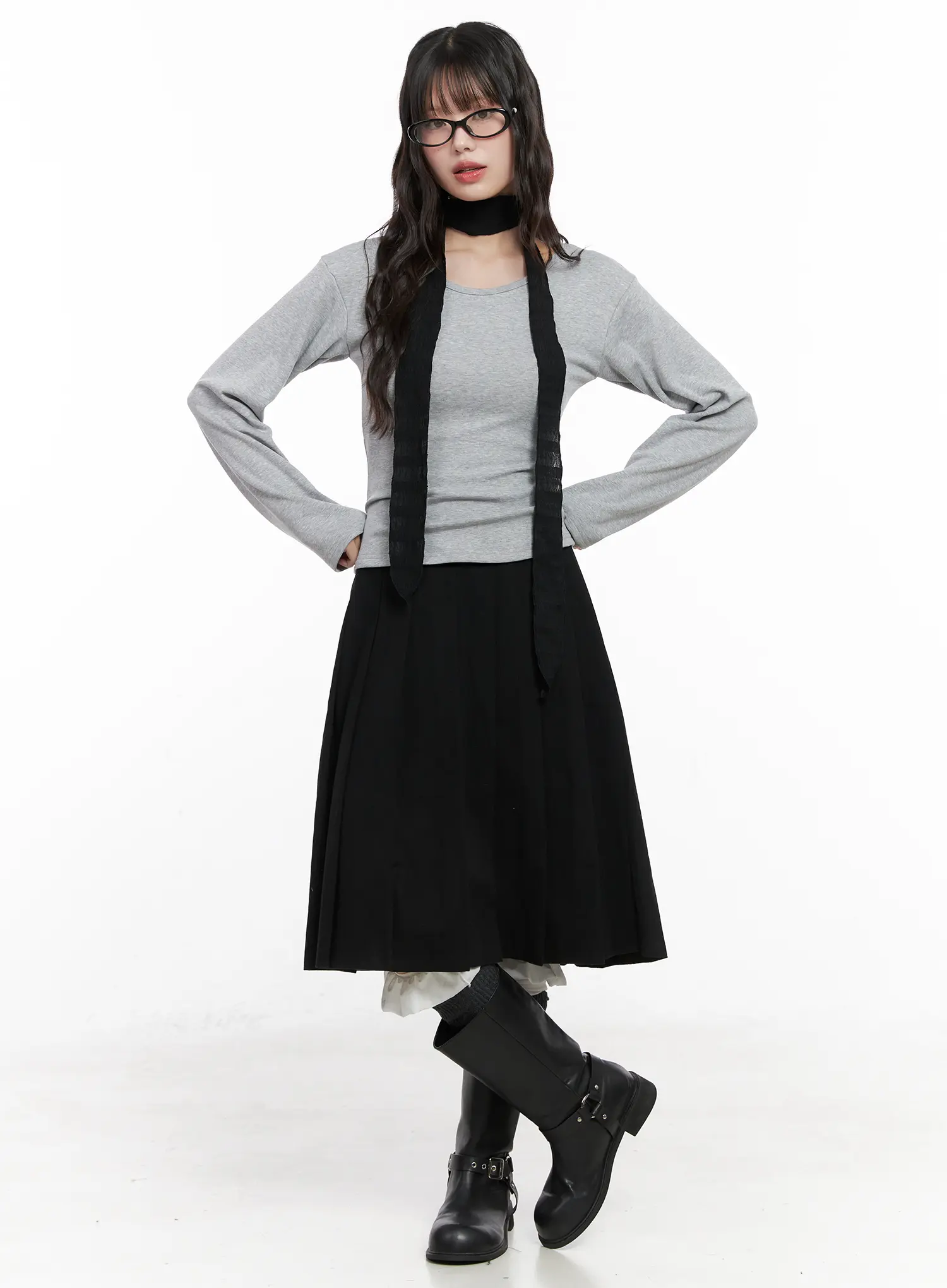 Basic Fleece-Lined Long Sleeve Tee CN511 - Image 3