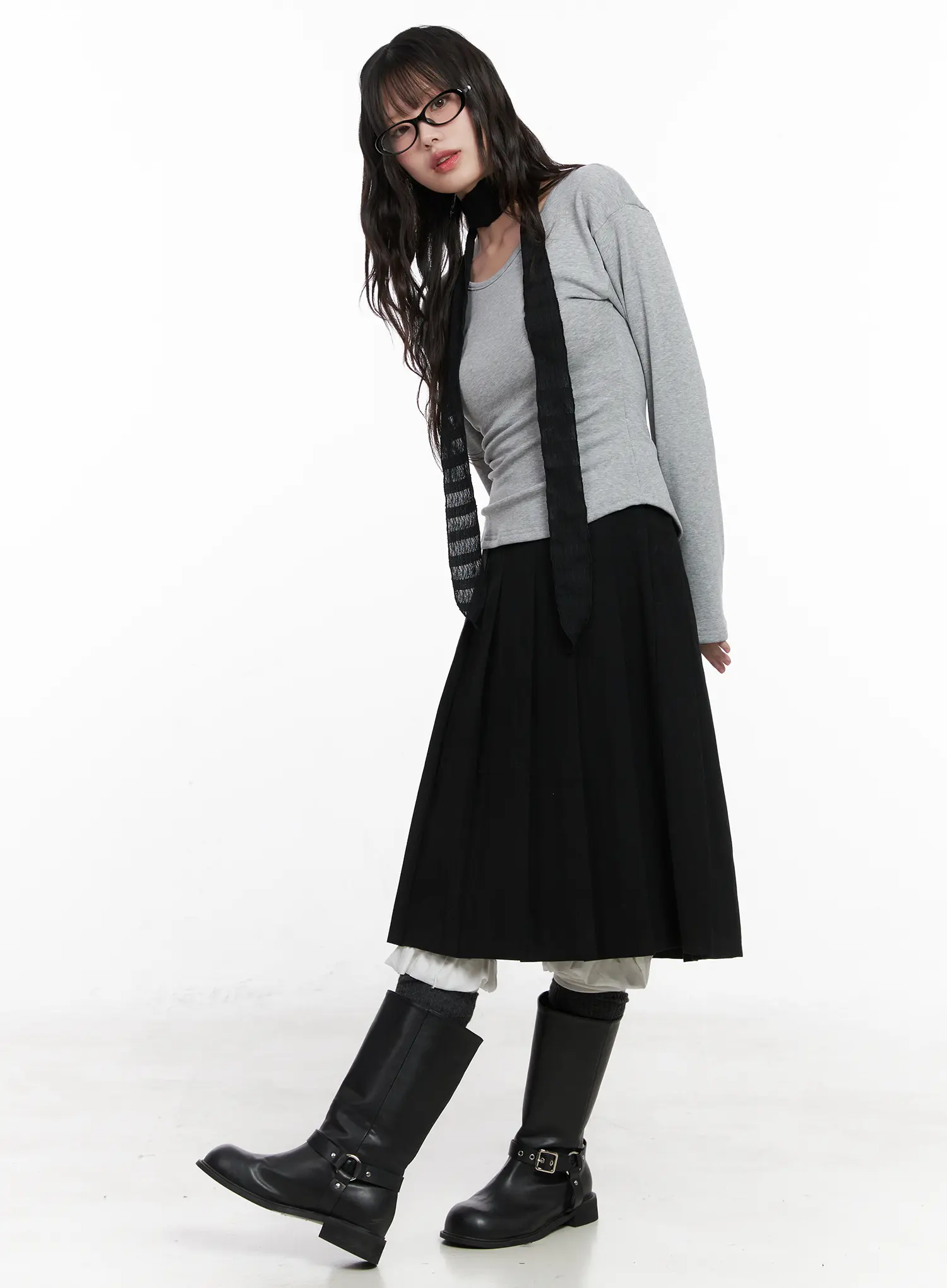 Basic Fleece-Lined Long Sleeve Tee CN511 - Image 7