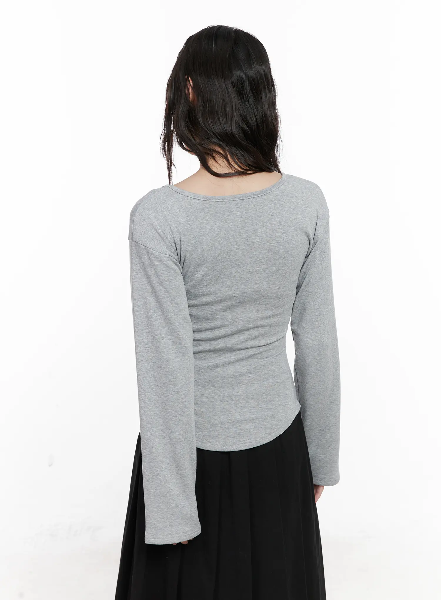 Basic Fleece-Lined Long Sleeve Tee CN511 - Image 8