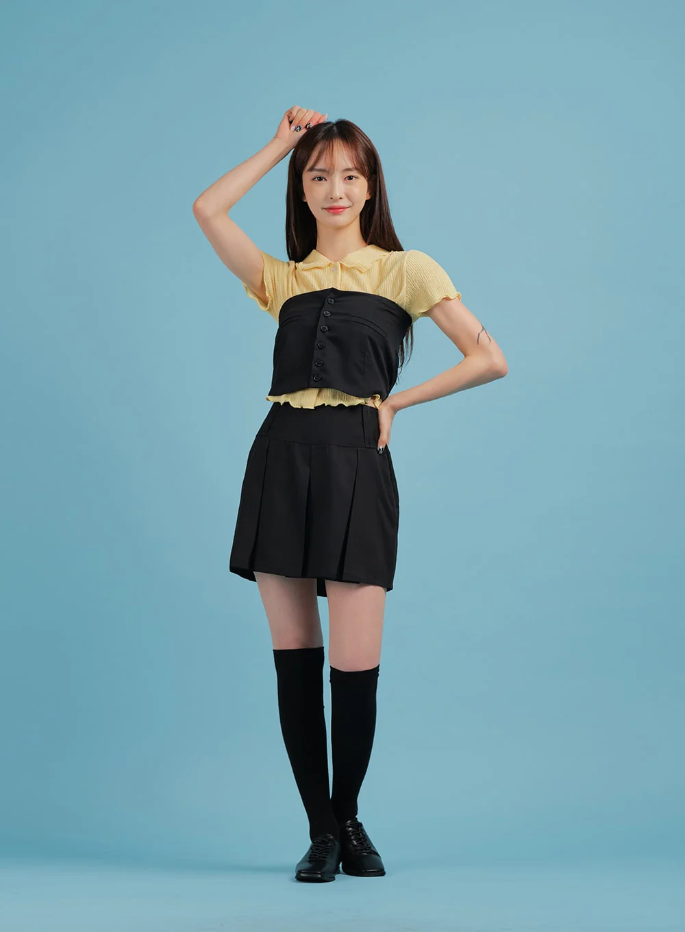 Basic Formal Pleated Mini Skirt BA27 - Image 3