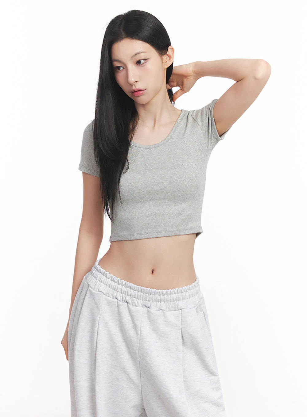 Basic Lounge Crop Tee IY516 - Image 14