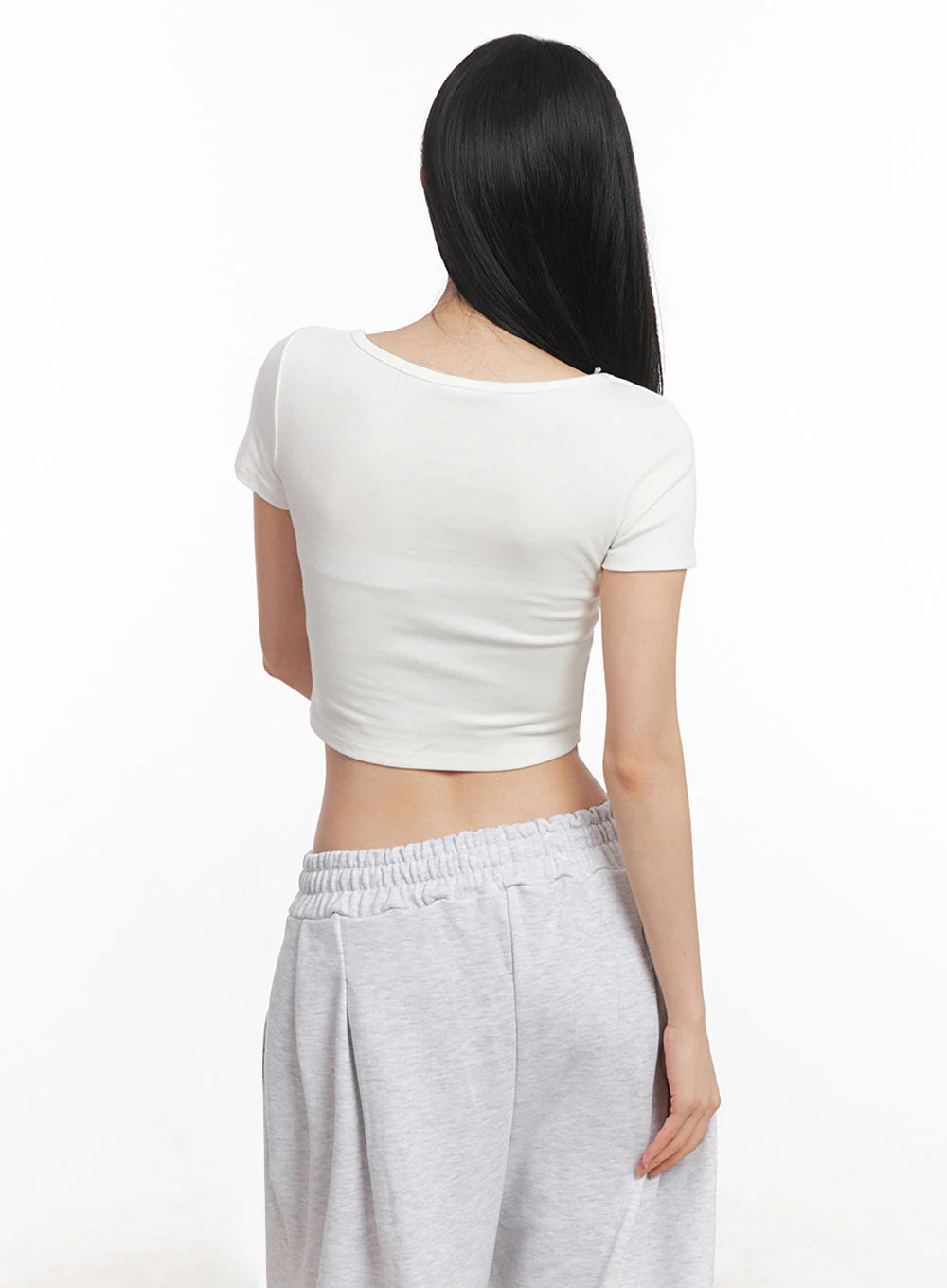 Basic Lounge Crop Tee IY516 - Image 8