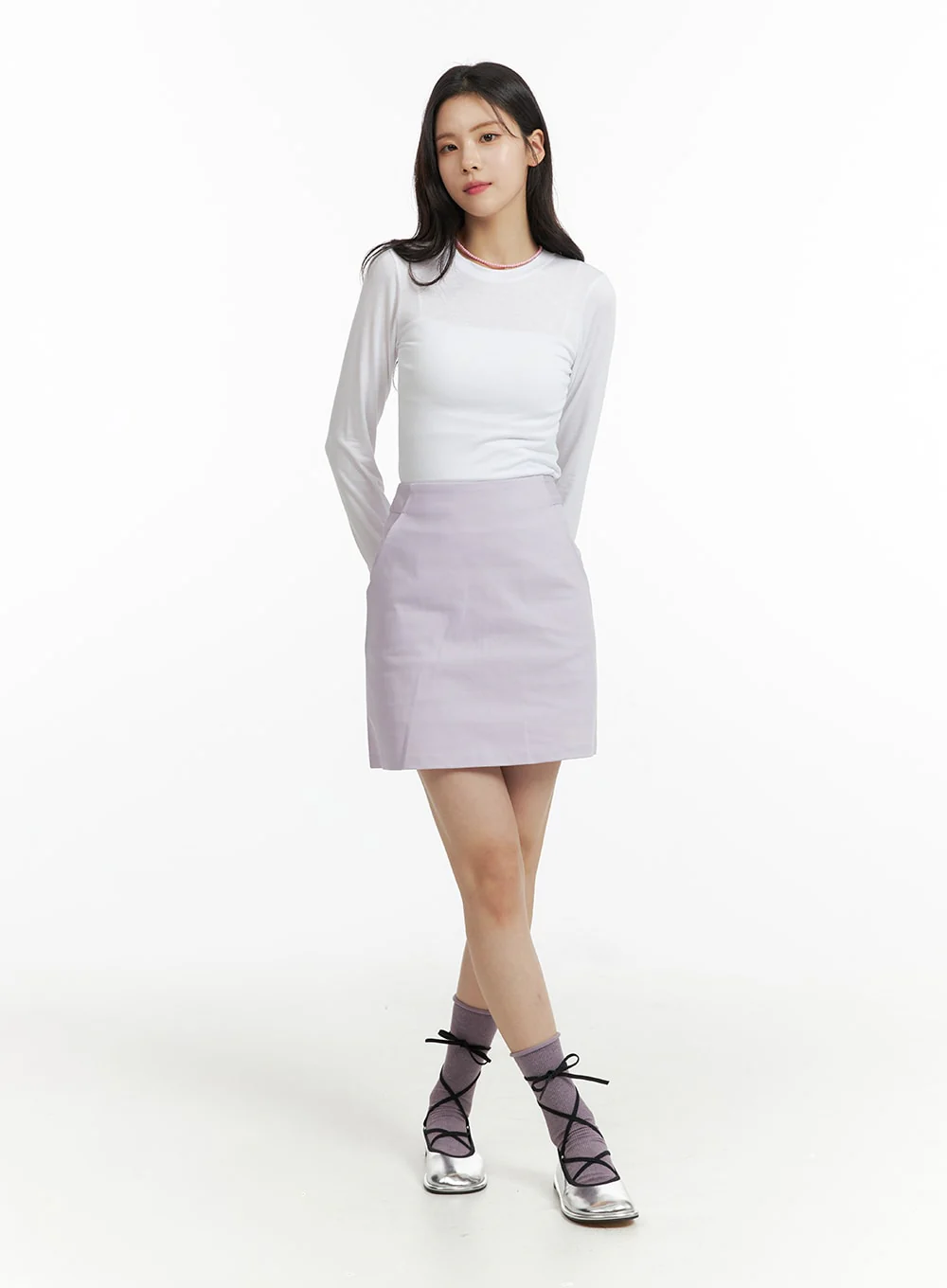 Basic Mini Skirt OF408 - Image 6