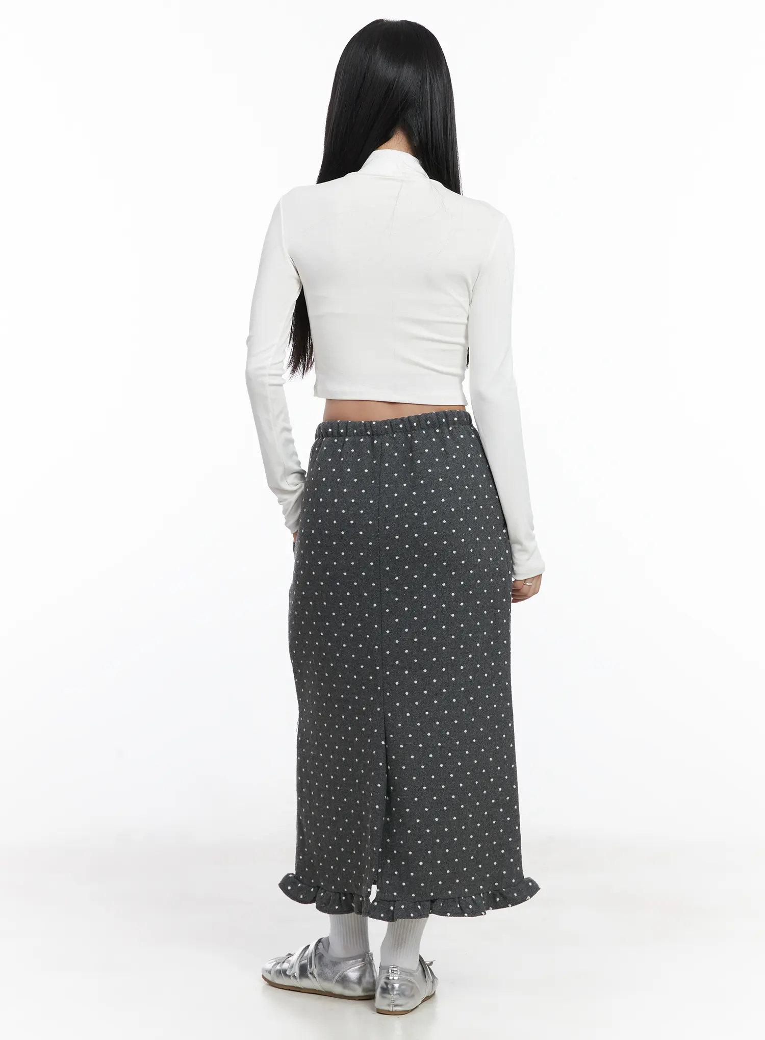 Basic Mock Neck Long Sleeve Crop Top CD529 - Image 5