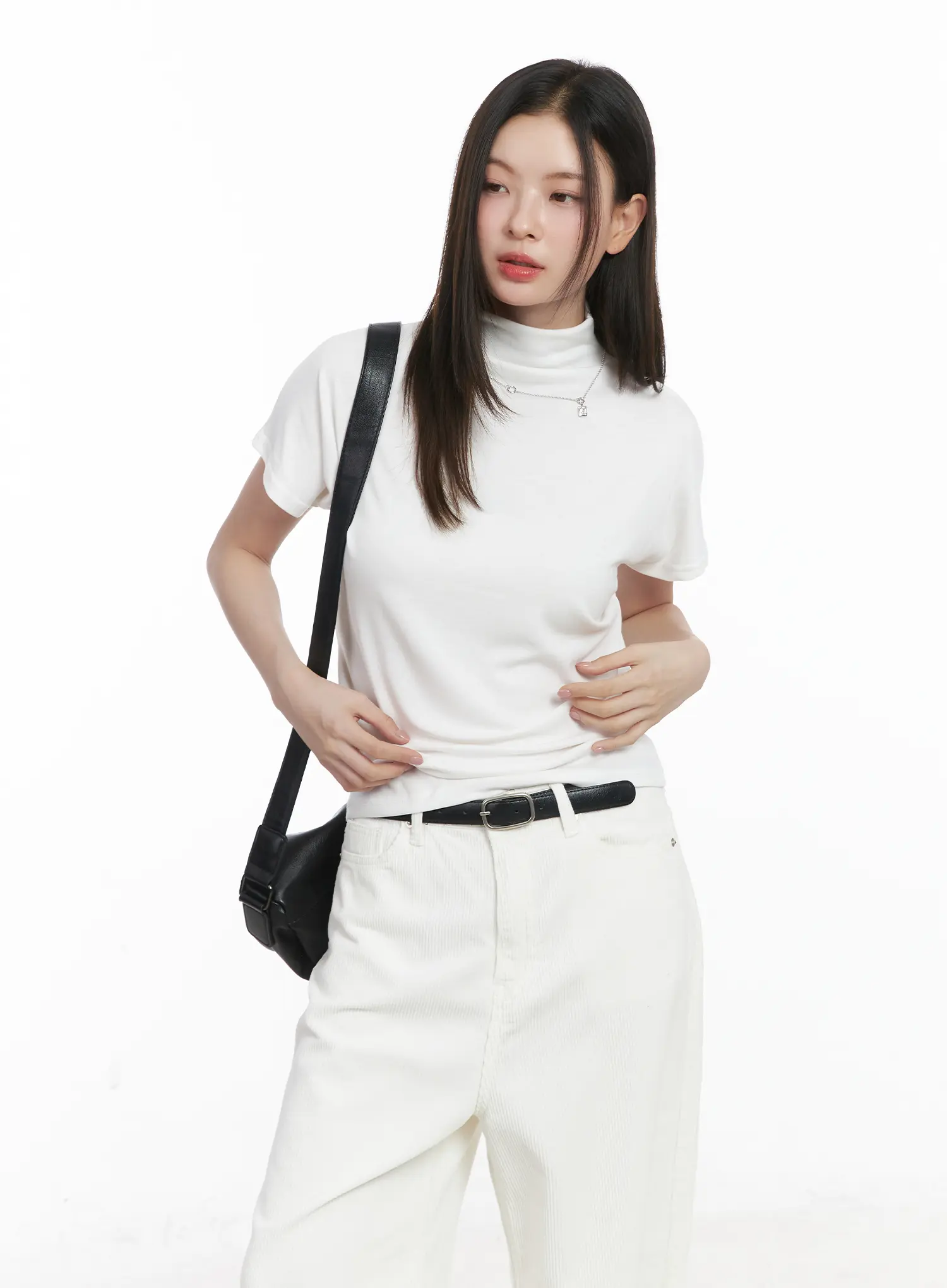 Basic Mock Neck Short Sleeve Top CJ507 - Image 9