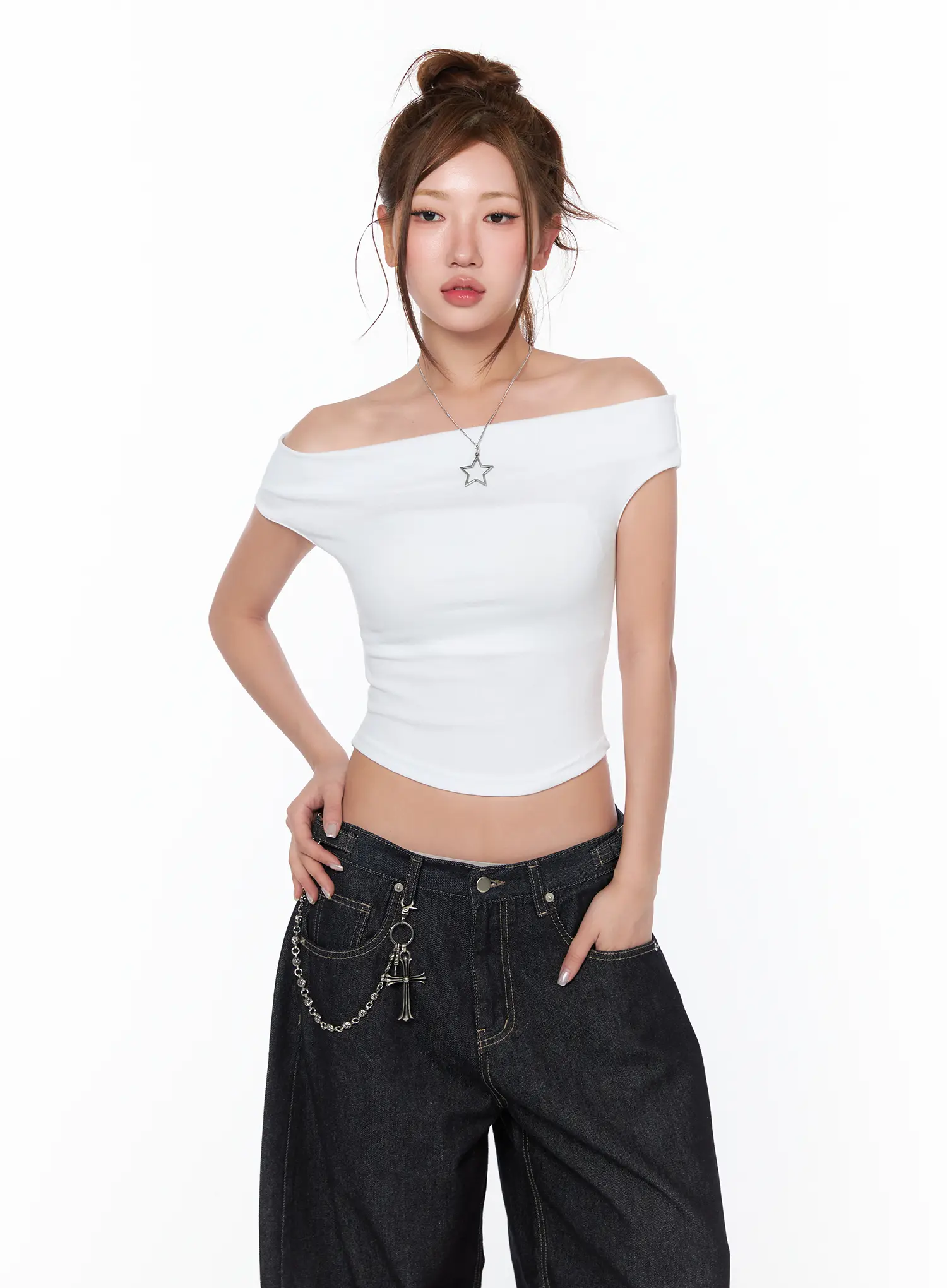 Basic Off-Shoulder Top CA515 - Image 2