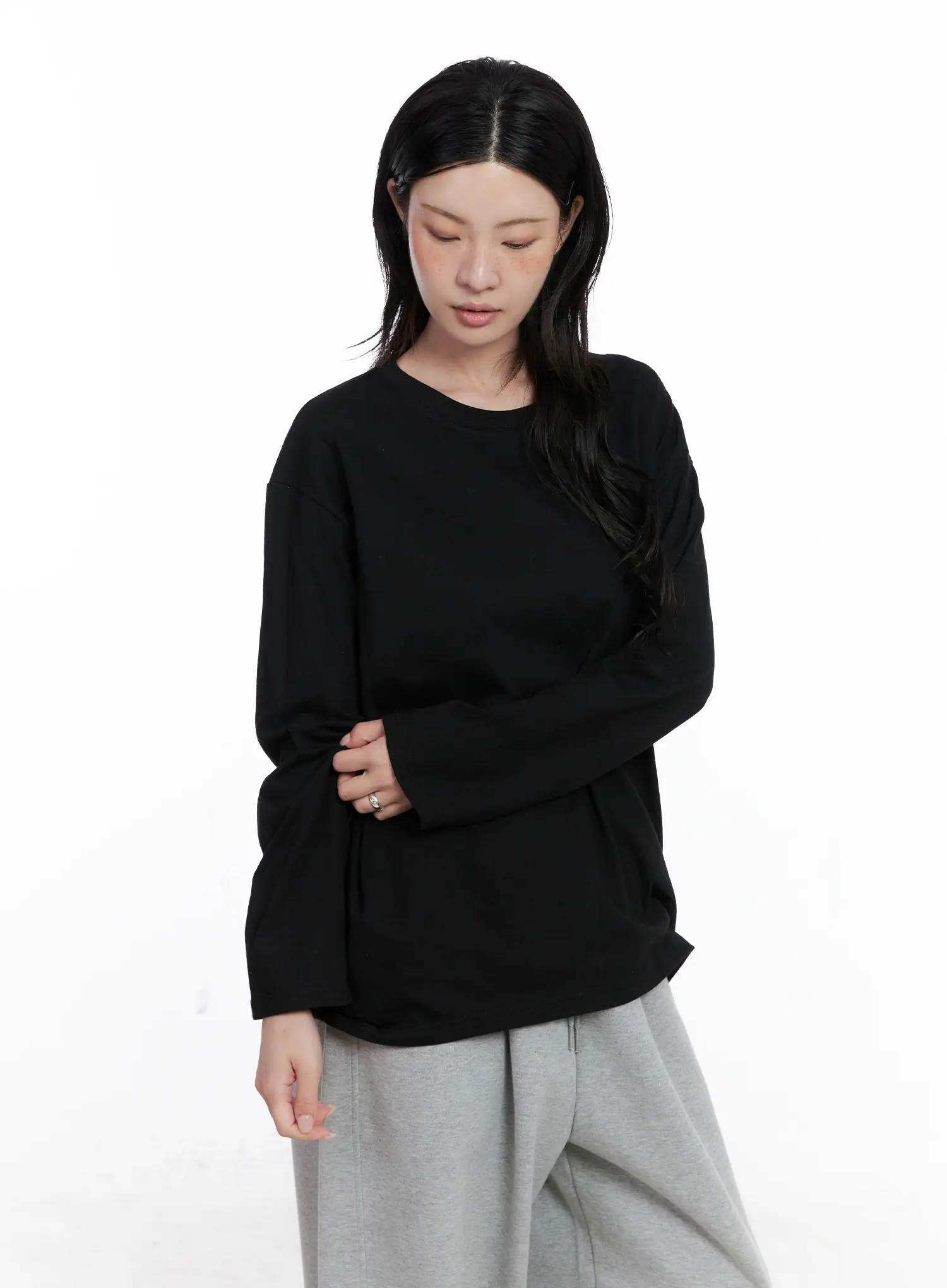 Basic Oversized Long Sleeve Tee CS529 - Image 2