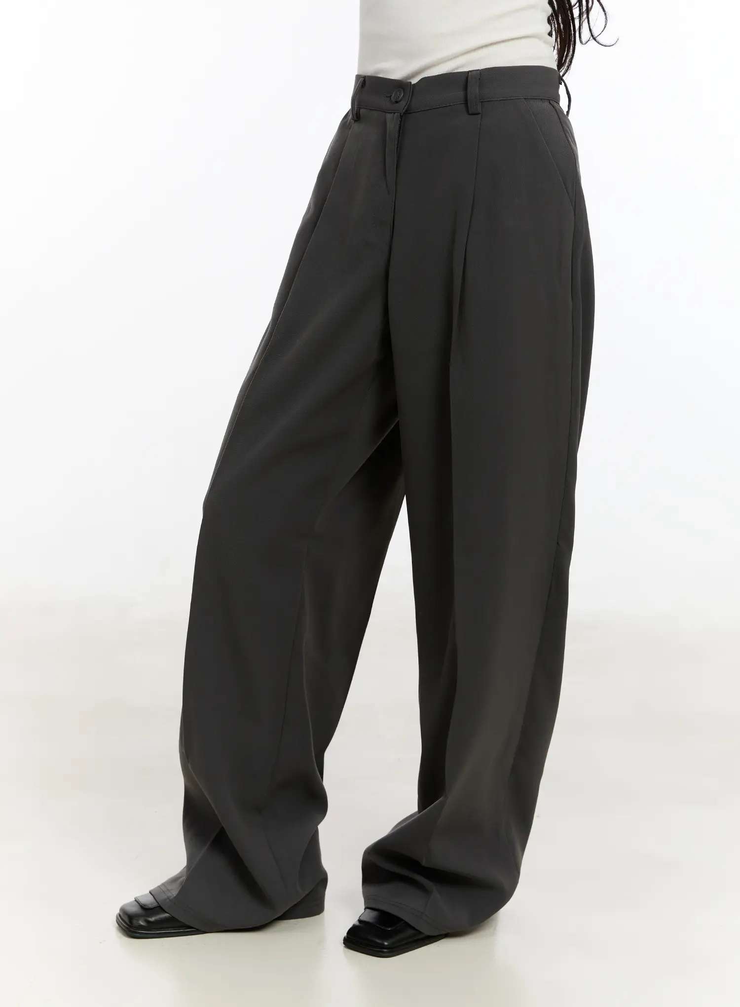 Basic Pin-Tuck Wide Leg Slacks CM505 - Image 8