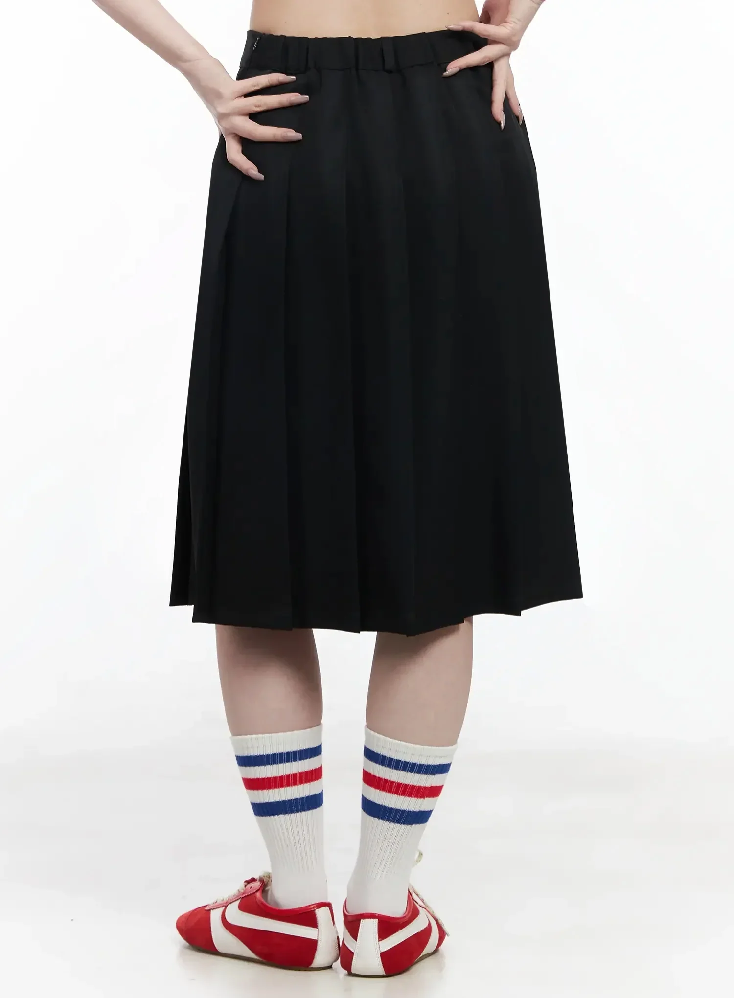 Basic Pleated Midi Skirt IF502 - Image 11