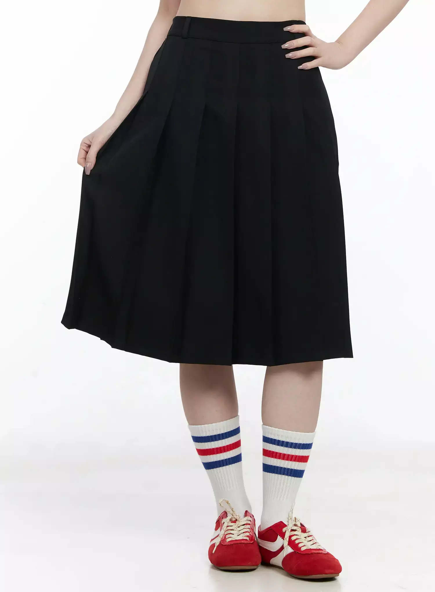Basic Pleated Midi Skirt IF502 - Image 4