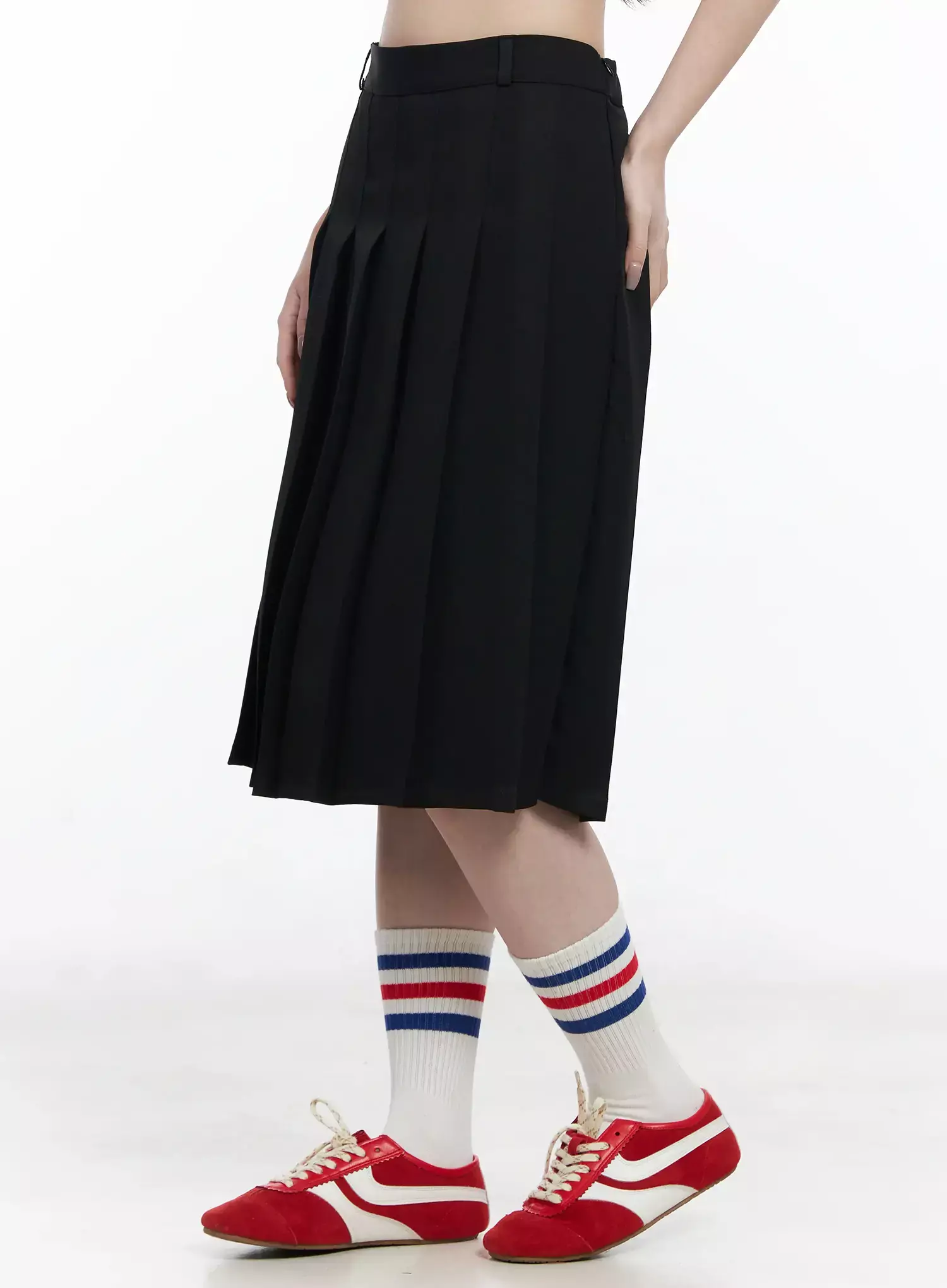 Basic Pleated Midi Skirt IF502 - Image 5