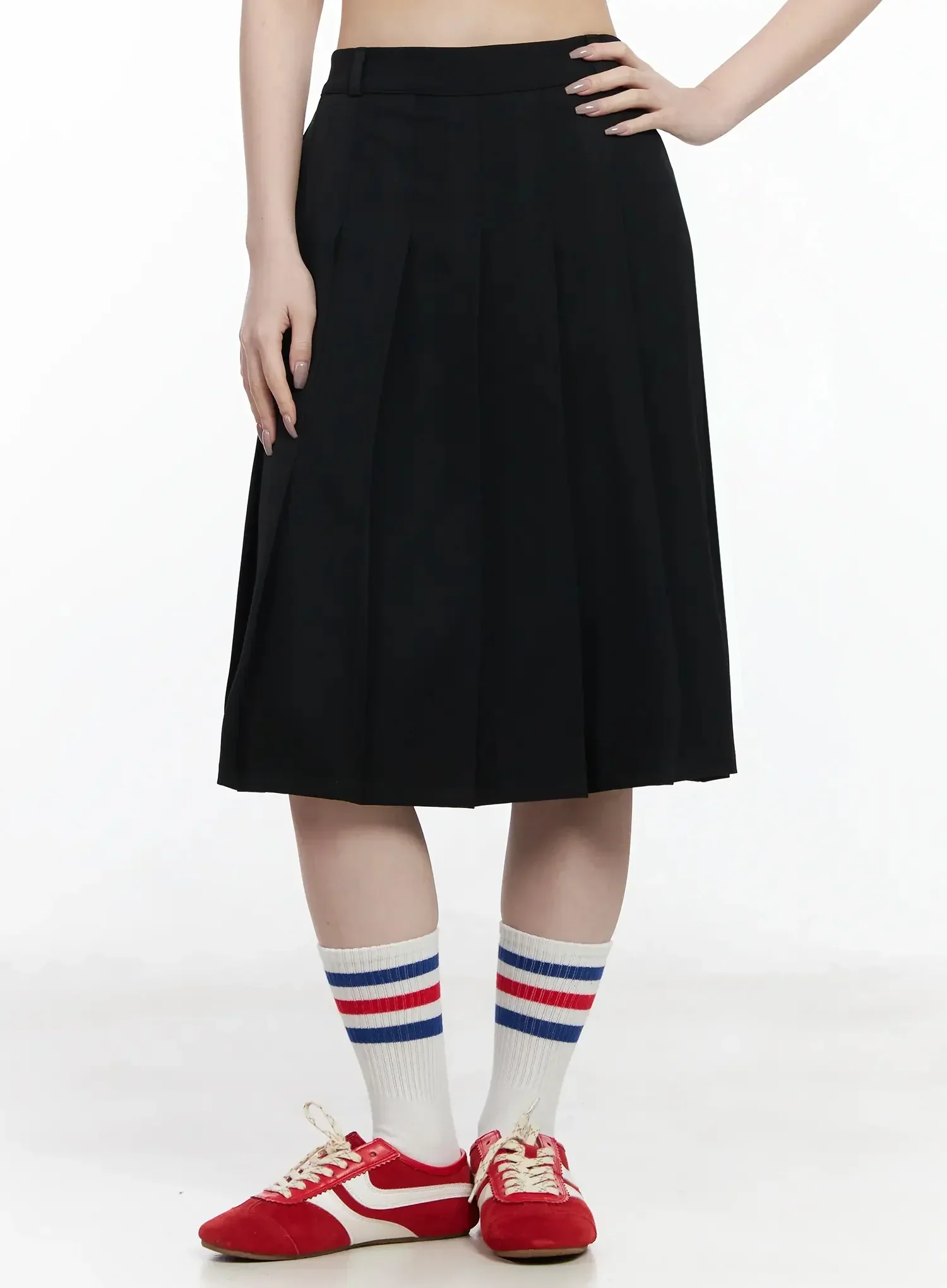 Basic Pleated Midi Skirt IF502 - Image 9