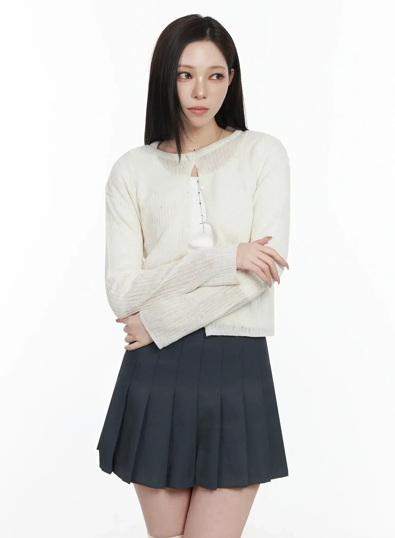 Basic Ribbed Cardigan IJ528 - Image 11
