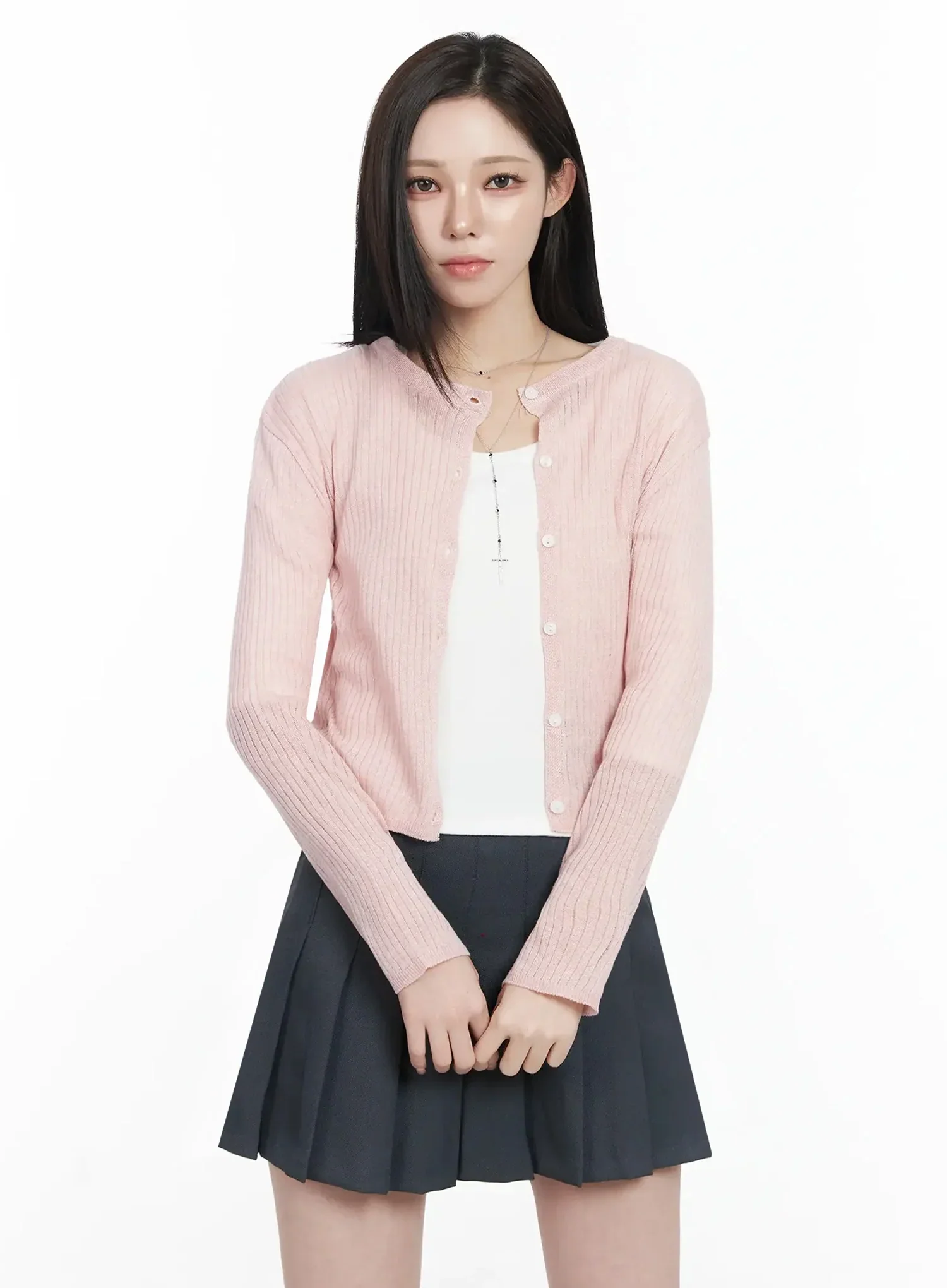 Basic Ribbed Cardigan IJ528 - Image 12