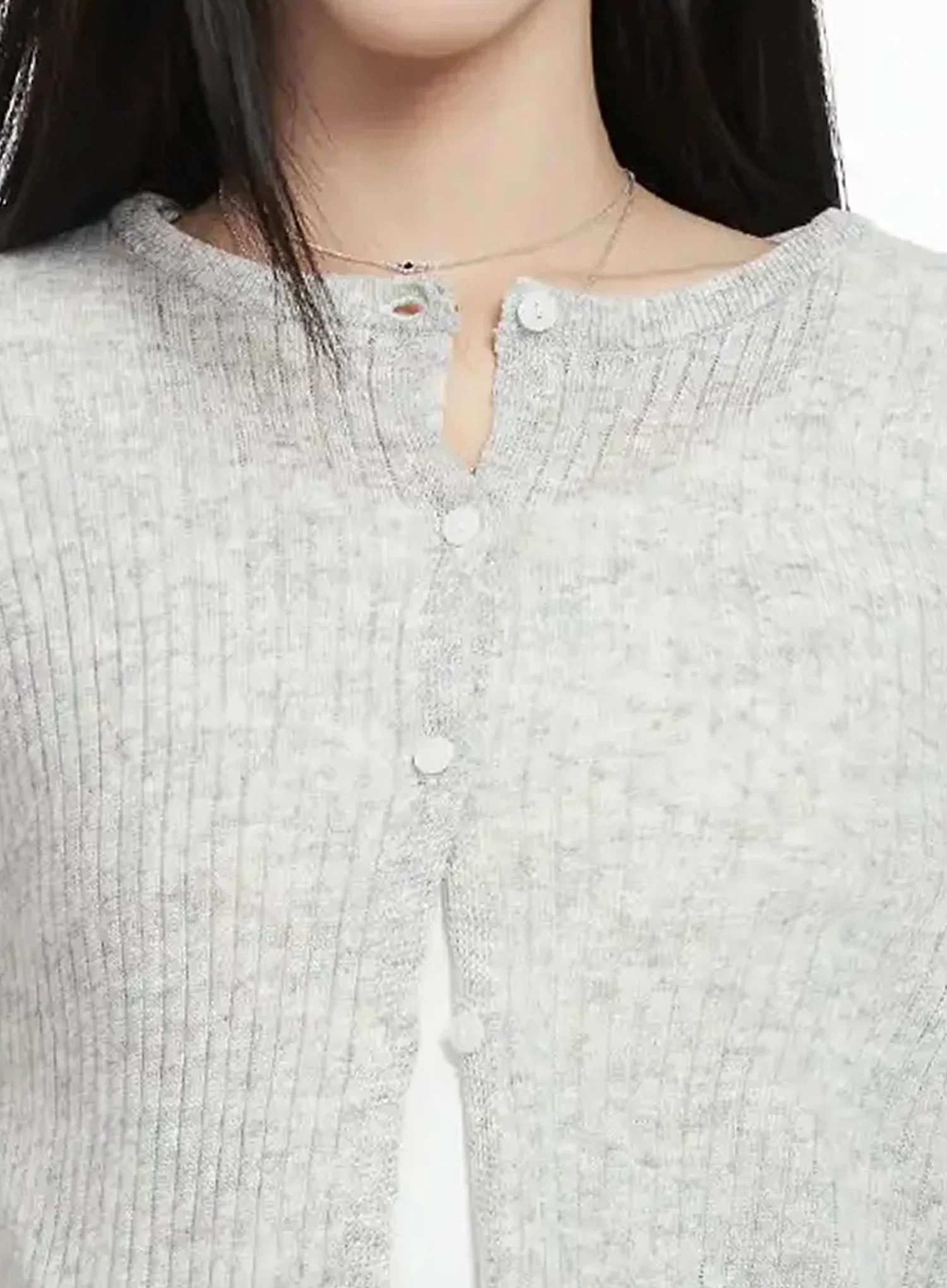 Basic Ribbed Cardigan IJ528 - Image 4