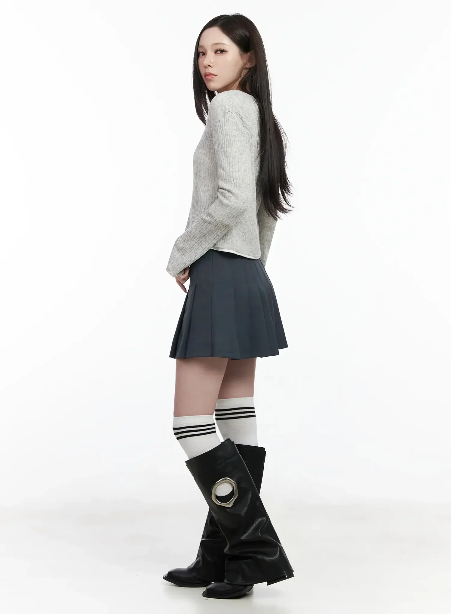 Basic Ribbed Cardigan IJ528 - Image 6