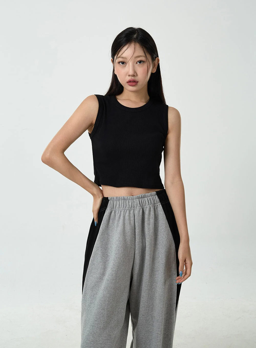 Basic Ribbed Cropped Tank Top CU13 - Image 4
