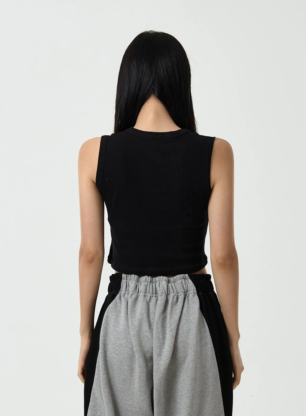 Basic Ribbed Cropped Tank Top CU13 - Image 5