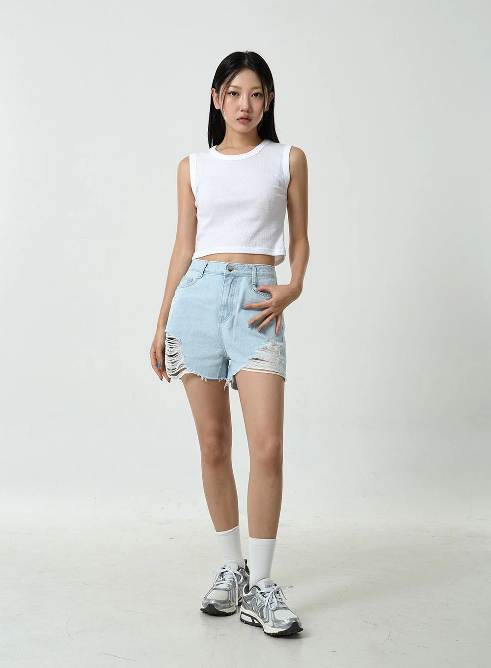 Basic Ribbed Cropped Tank Top CU13 - Image 8