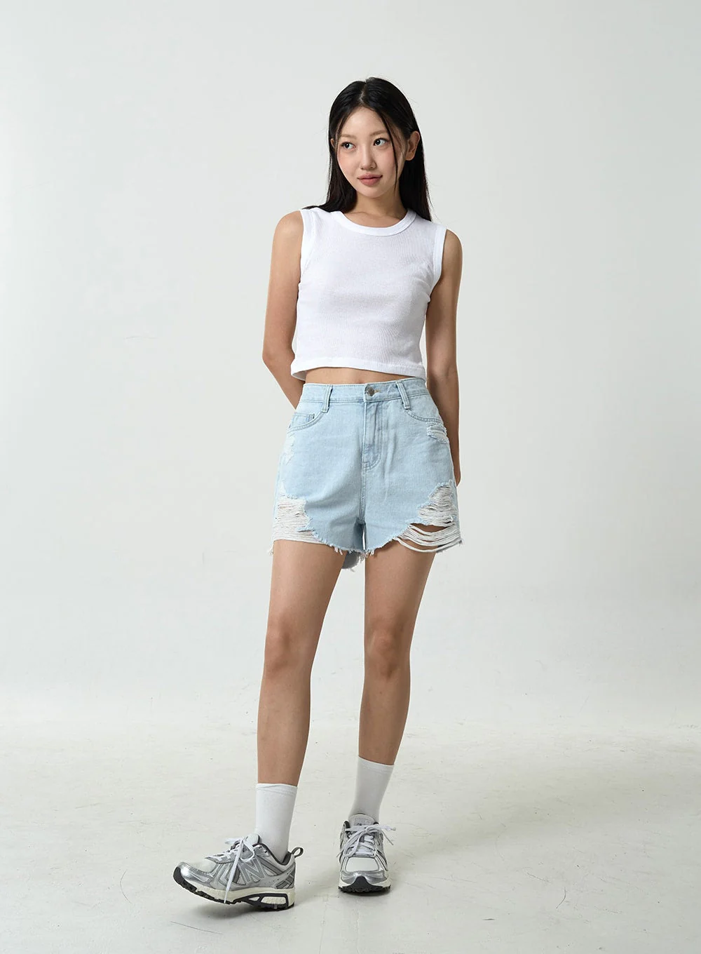 Basic Ribbed Cropped Tank Top CU13 - Image 9