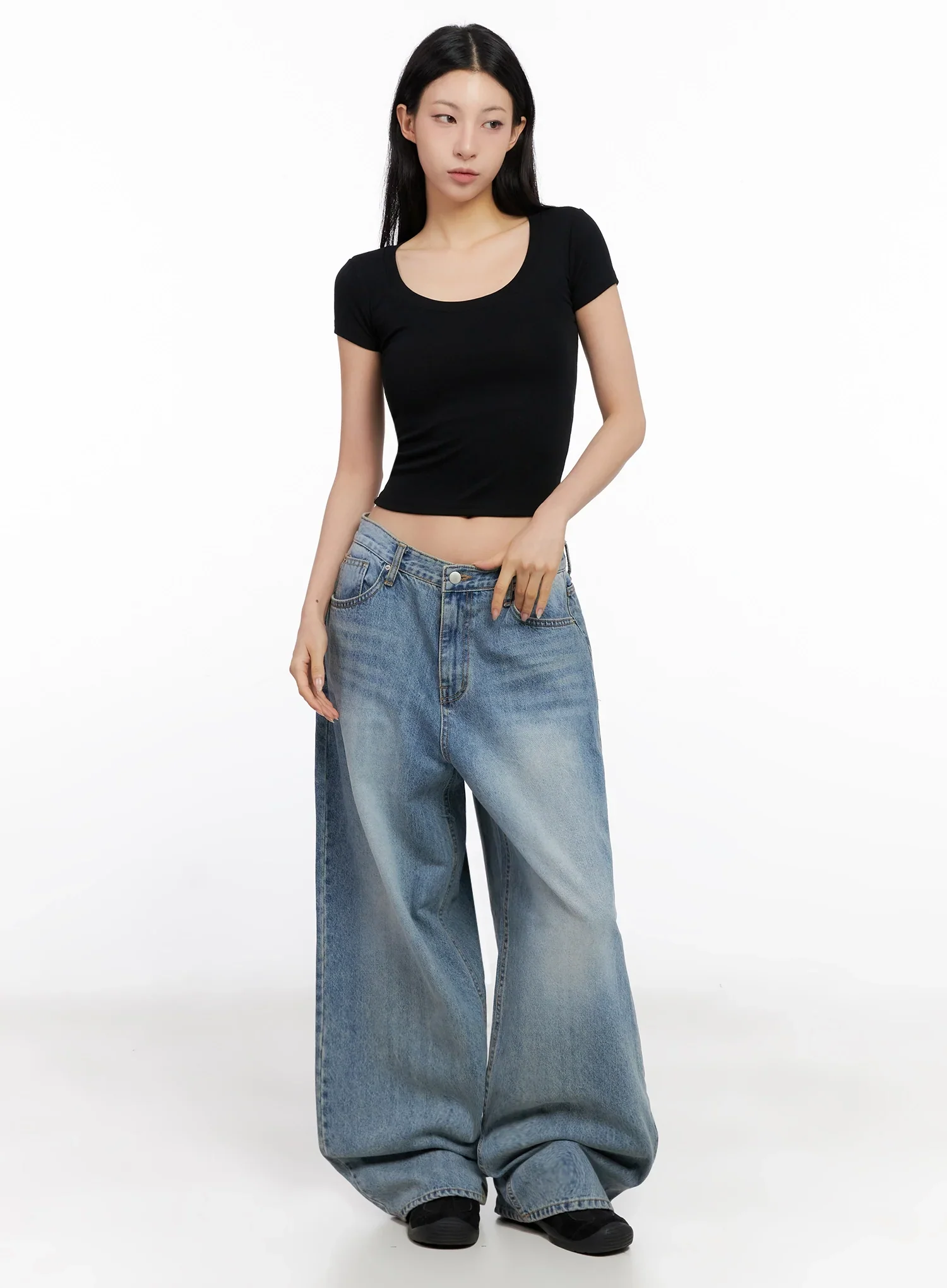 Basic Ribbed Cropped Tee IG508 - Image 11