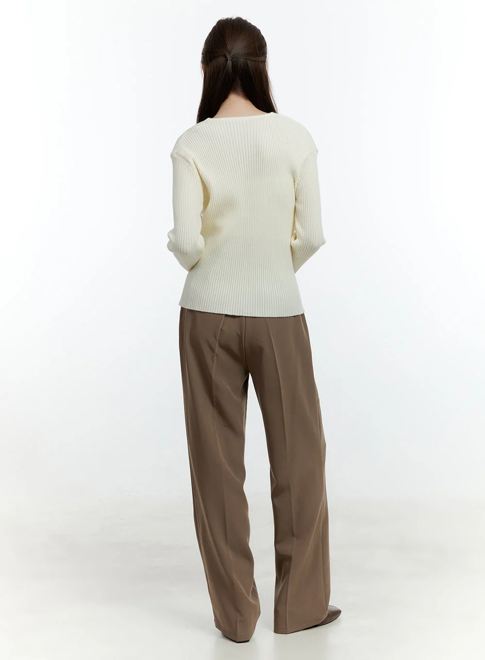 Basic Ribbed V-Neck Cardigan CF503 - Image 6