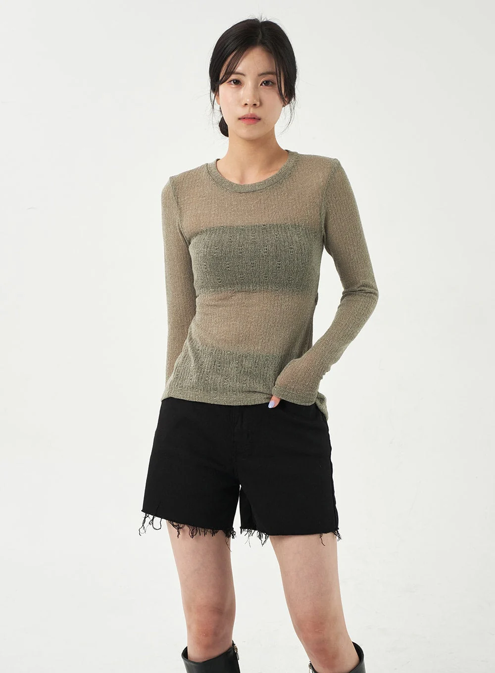 Basic Ripped Shorts OA325 - Image 10