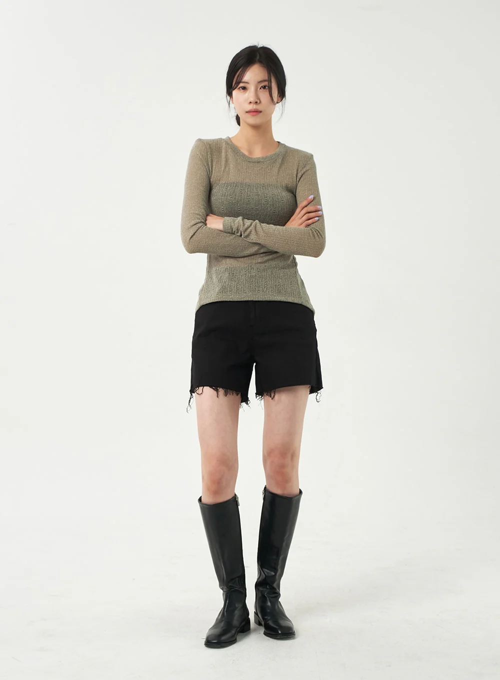 Basic Ripped Shorts OA325 - Image 4