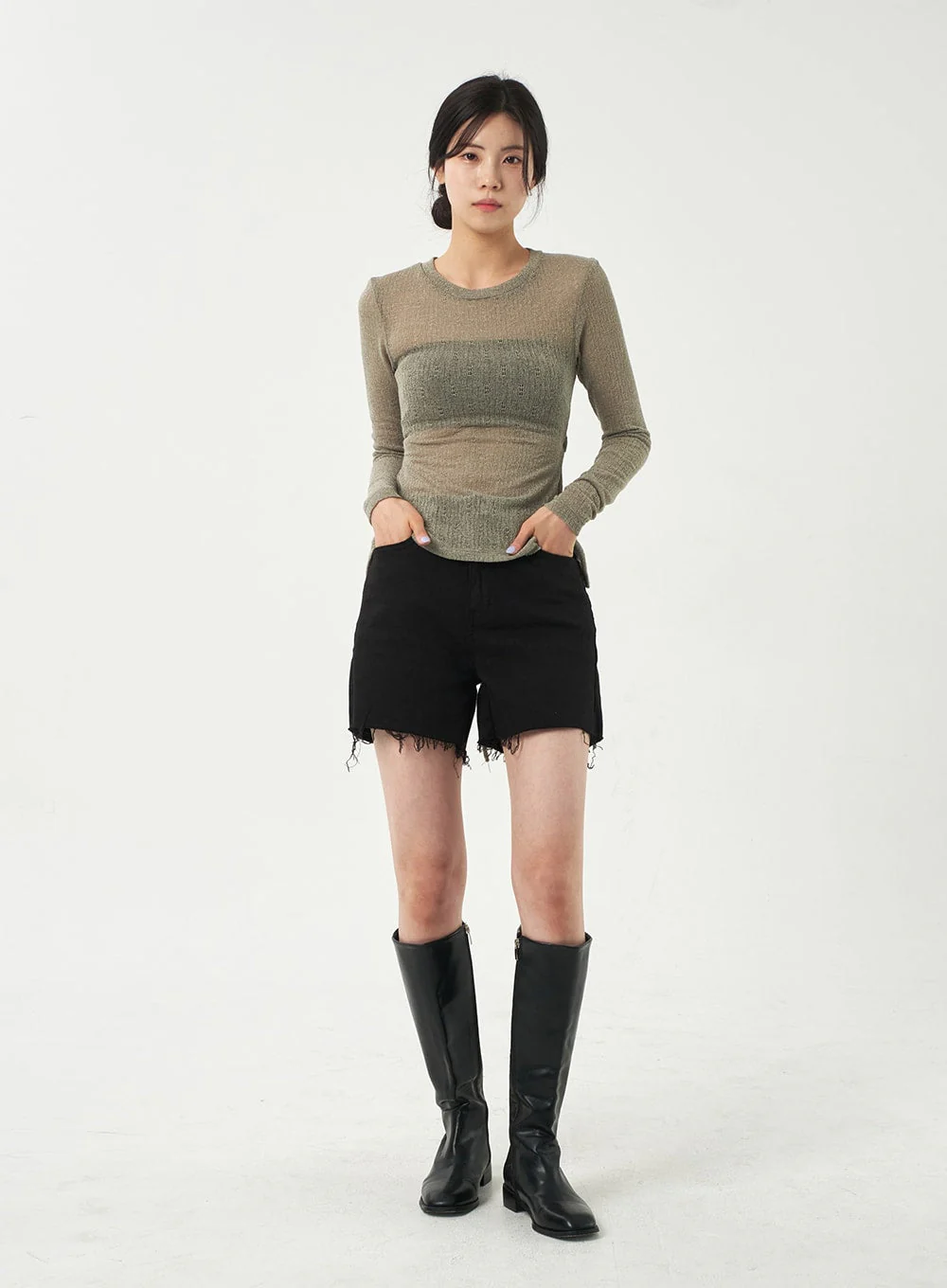 Basic Ripped Shorts OA325 - Image 5