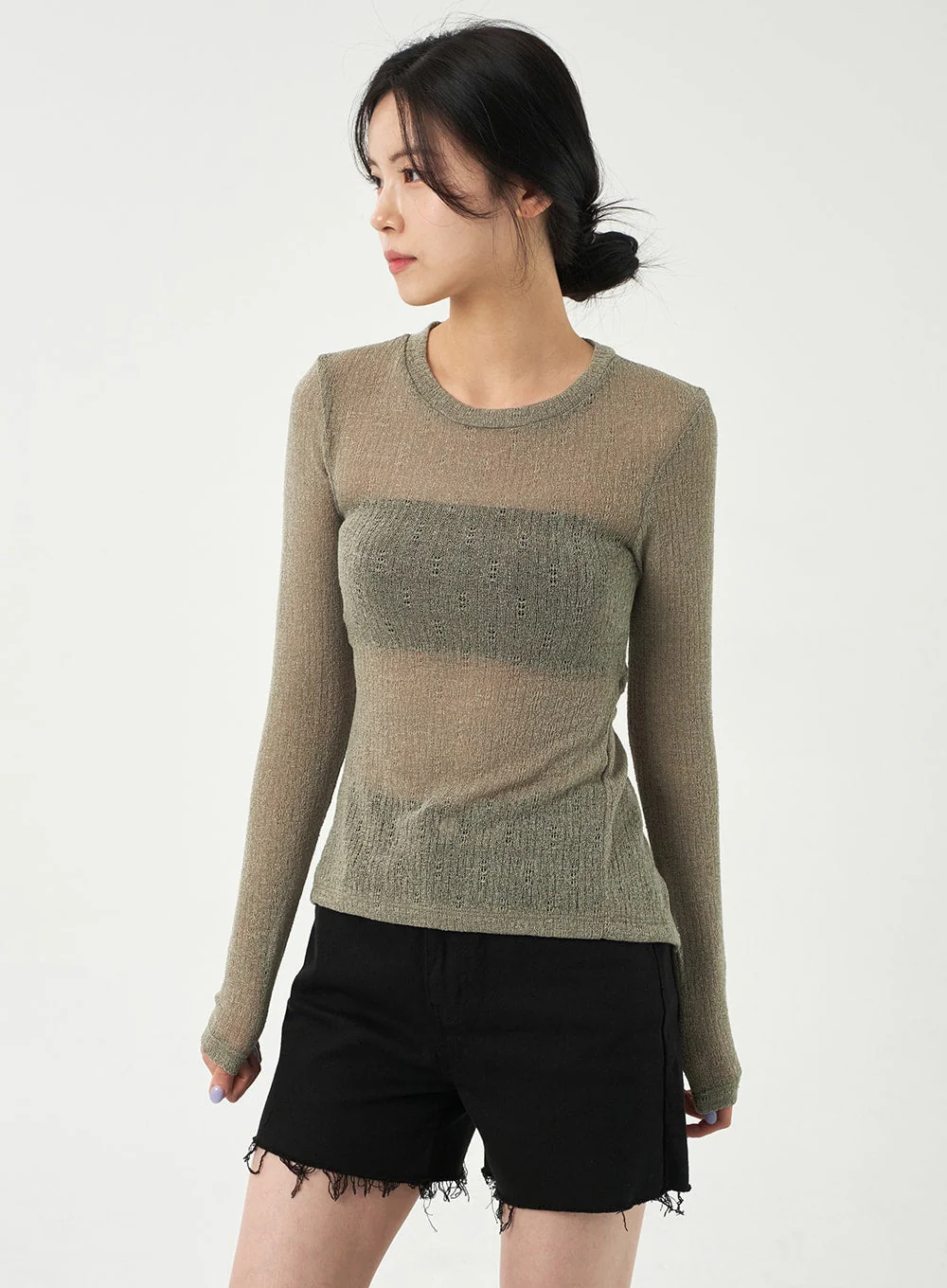 Basic Ripped Shorts OA325 - Image 6