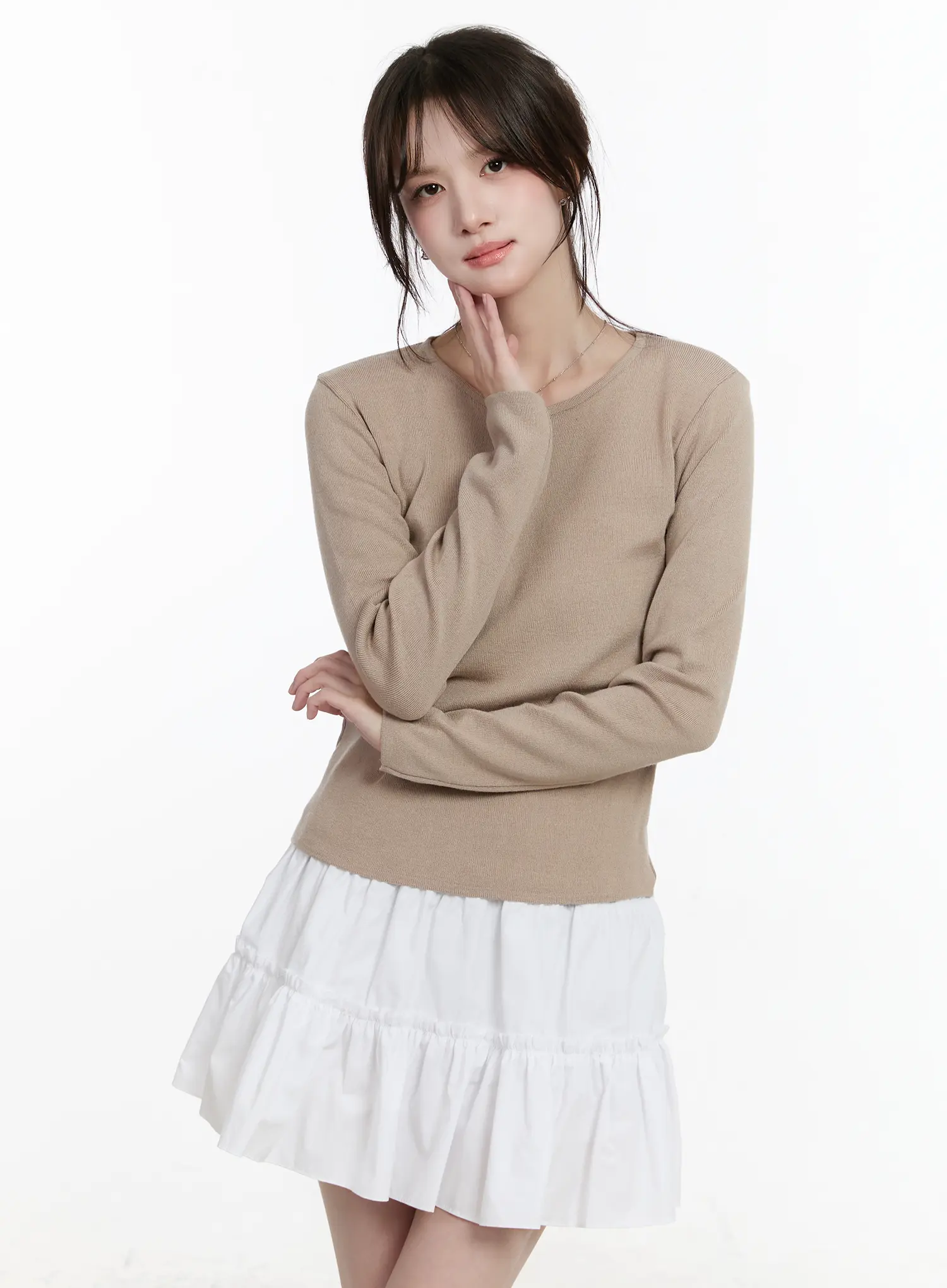 Basic Round Neck Long Sleeve Top CM505