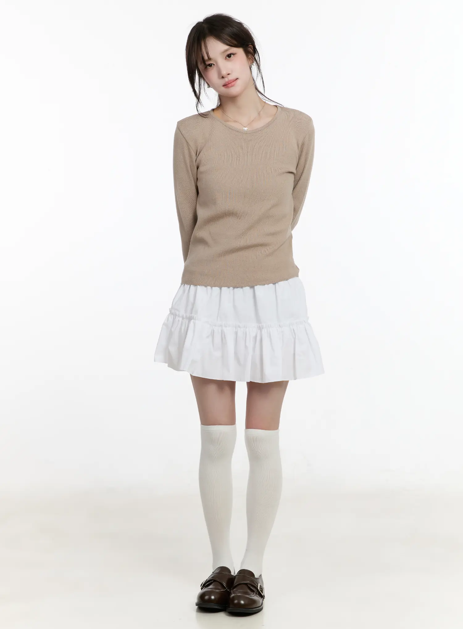 Basic Round Neck Long Sleeve Top CM505 - Image 3