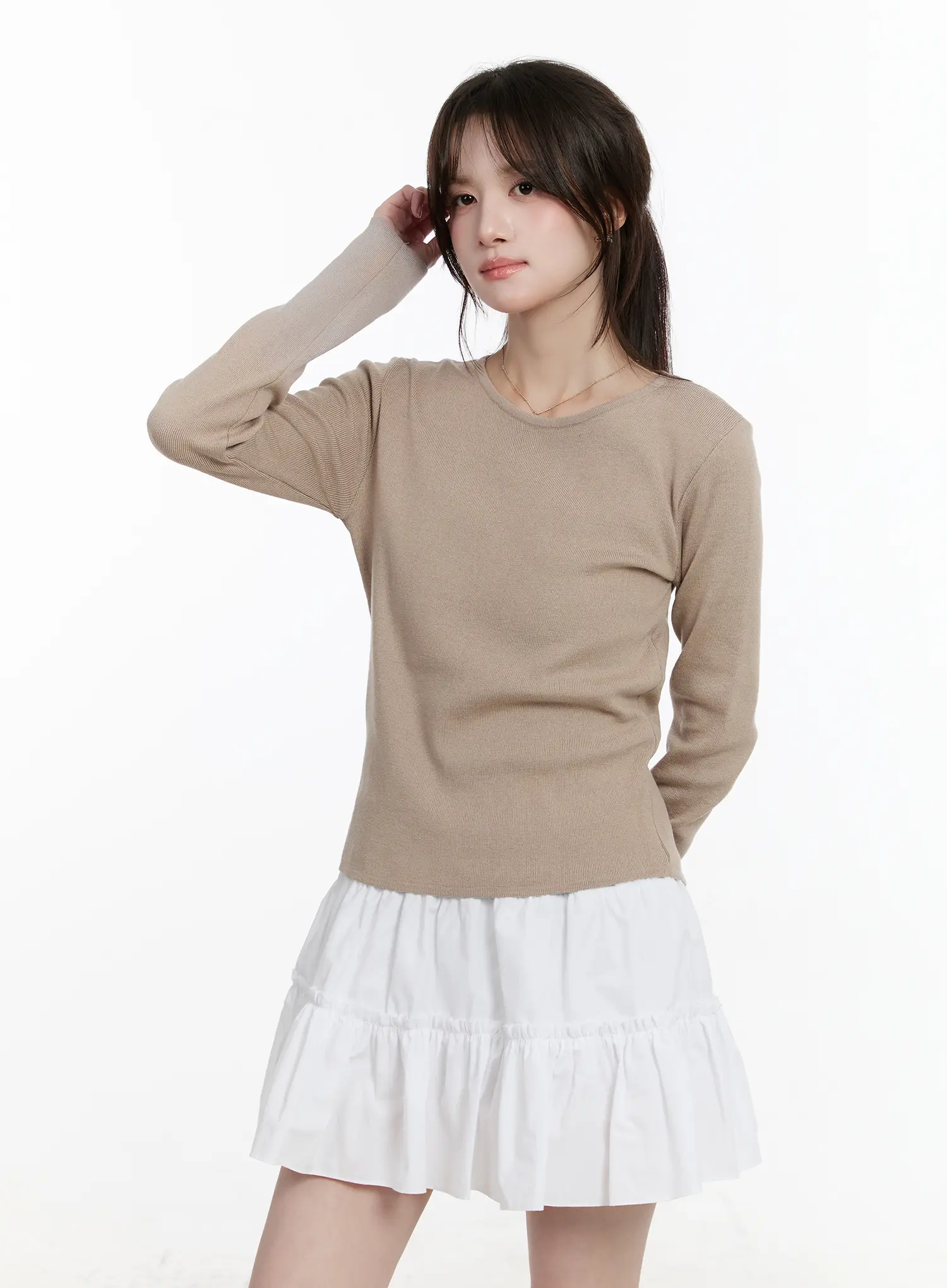 Basic Round Neck Long Sleeve Top CM505 - Image 5