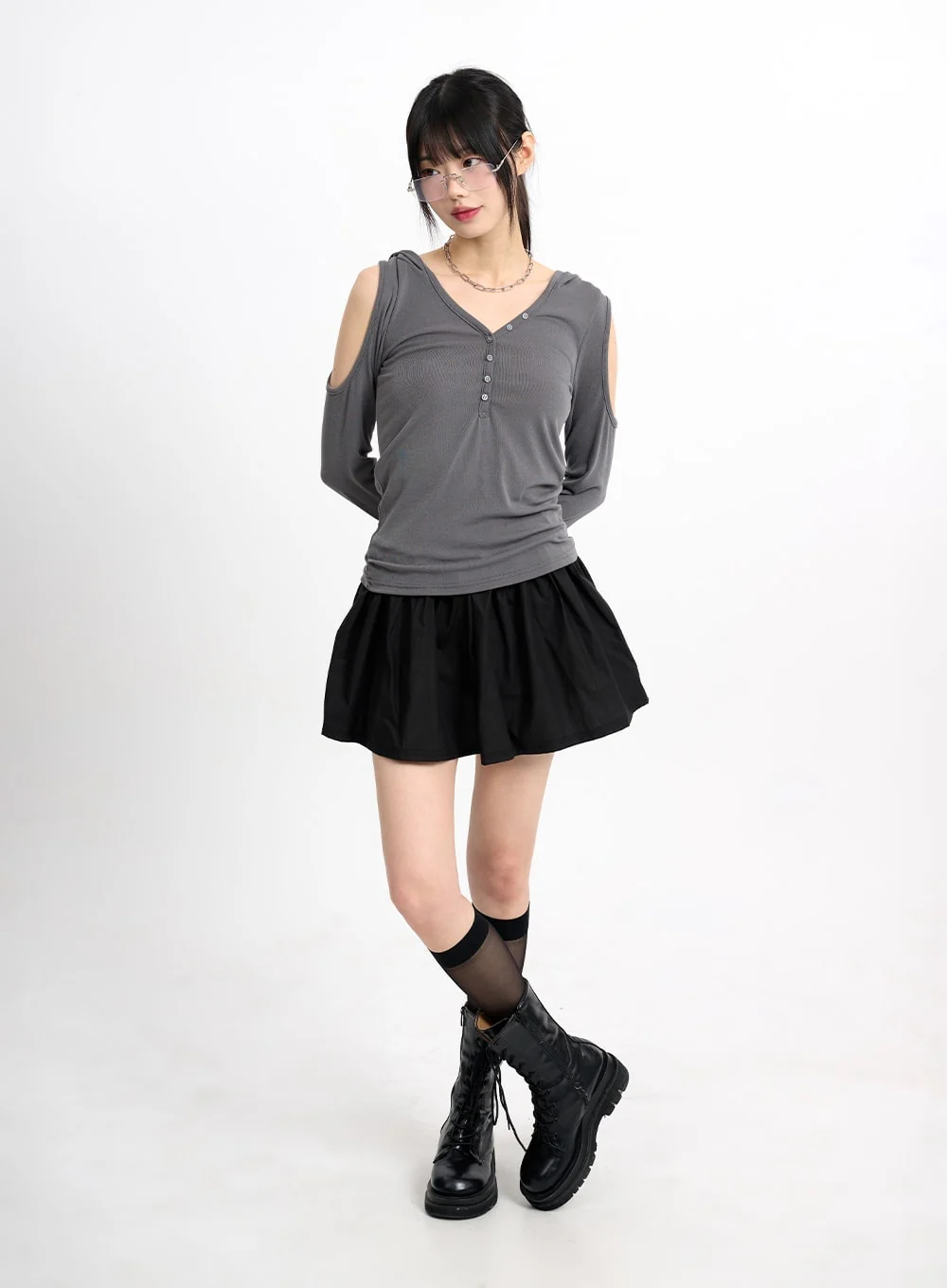 Basic Ruffle Hem Mini Skirt CM415 - Image 2