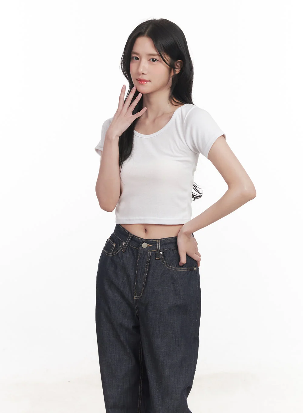 Basic Slim-Fit Crop Top CA510 - Image 9