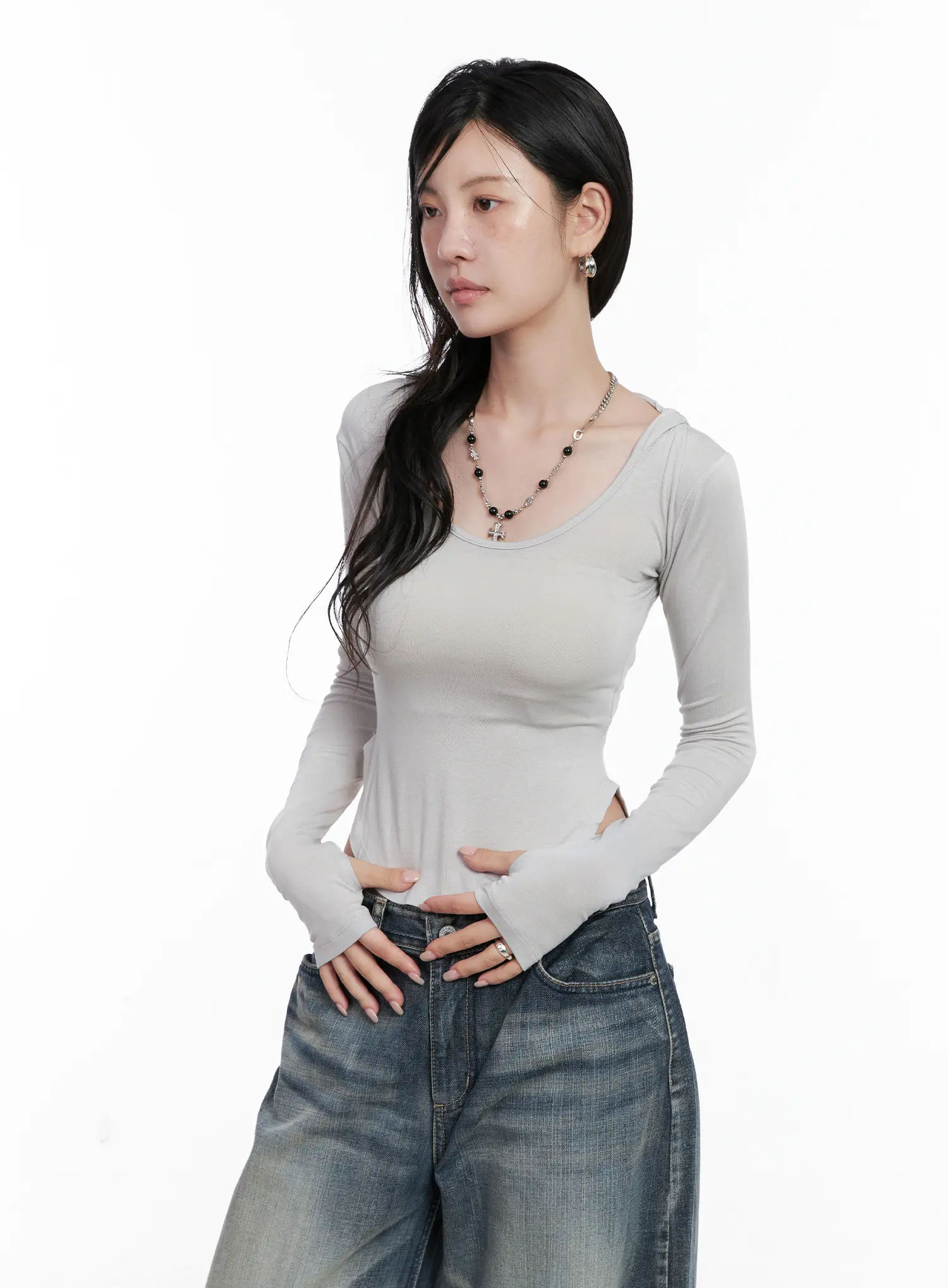 Basic Slim Fit Hoodie CS526 - Image 2
