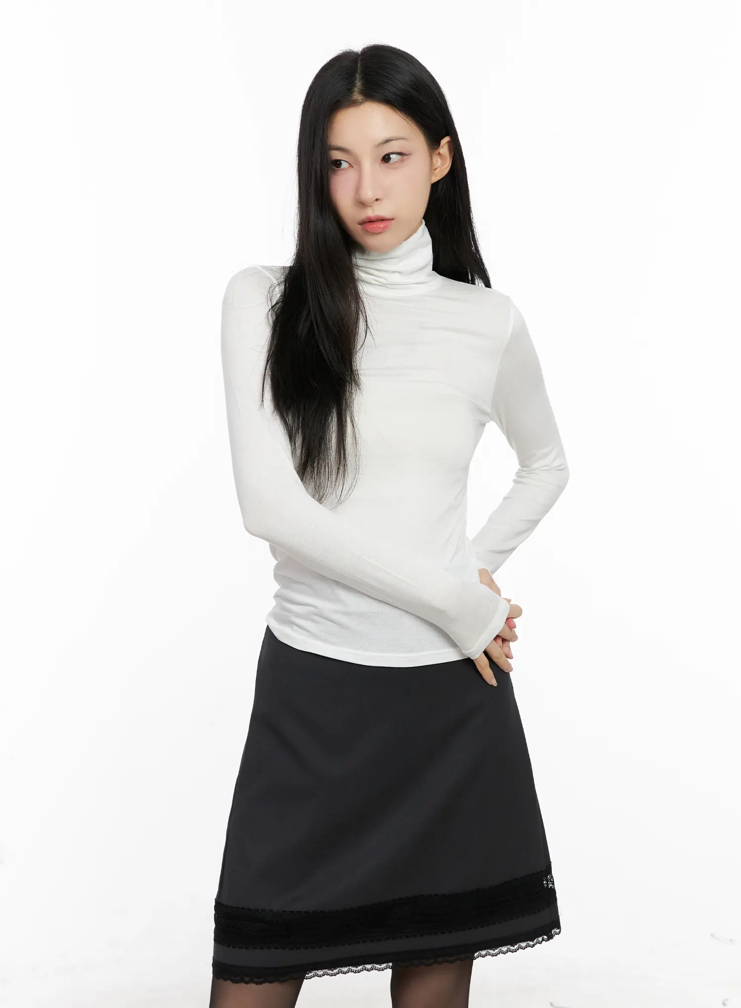 Basic Slim Fit Long Sleeve Turtleneck CG526 - Image 9