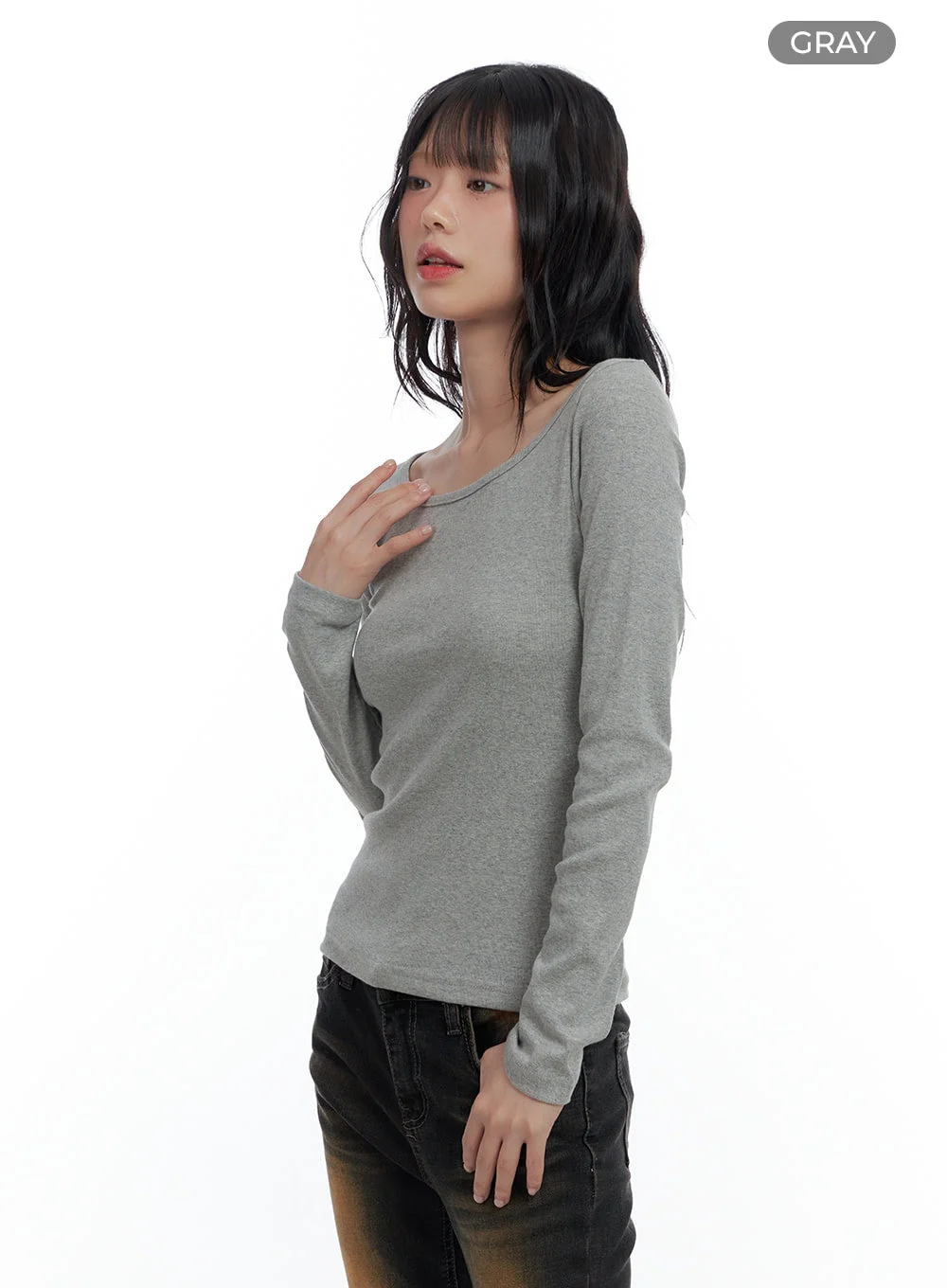 Basic Slim Fit U Neck T-Shirt CS420 - Image 6