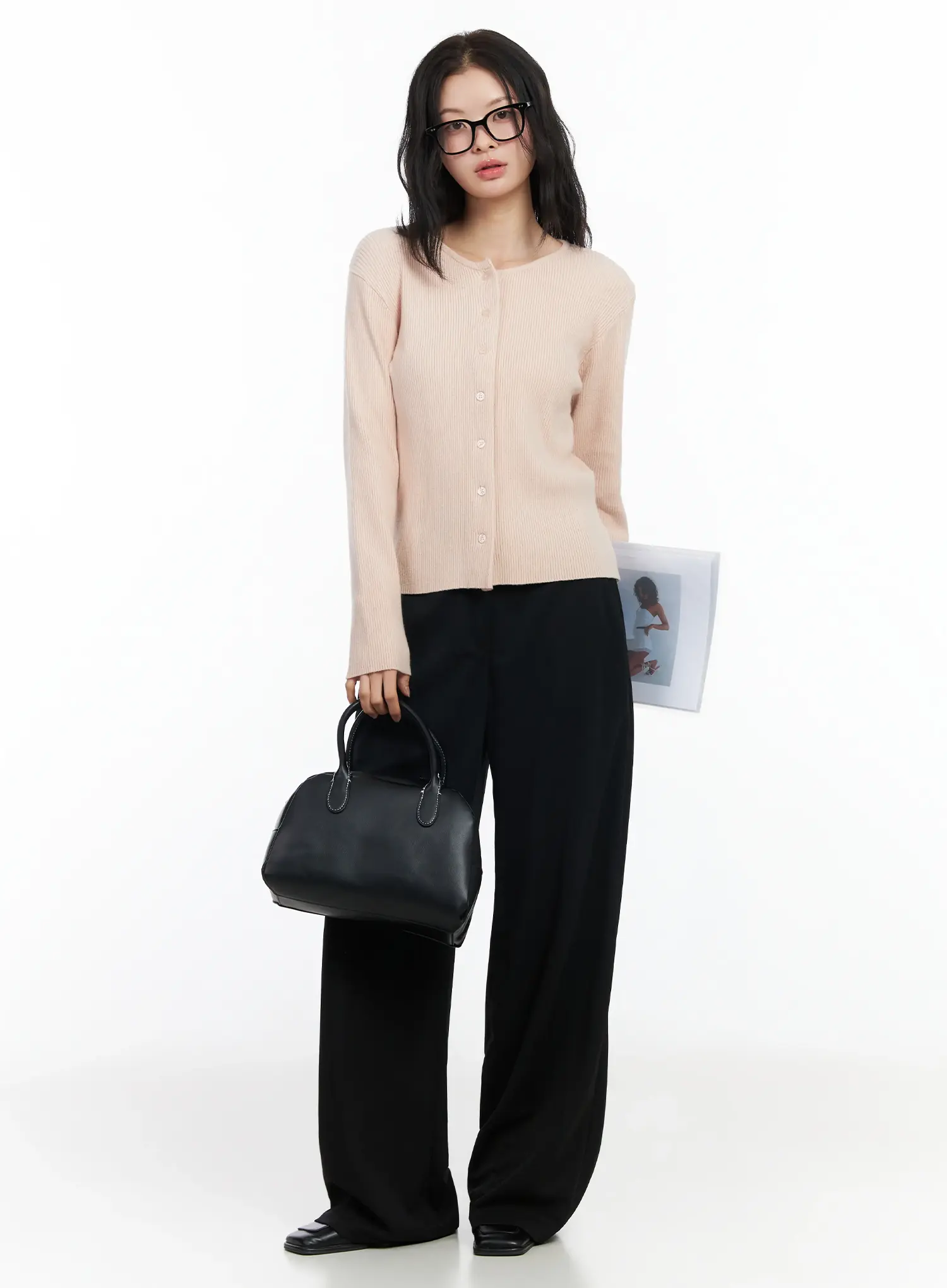 Basic Slim Round Neck Cardigan IM524 - Image 10