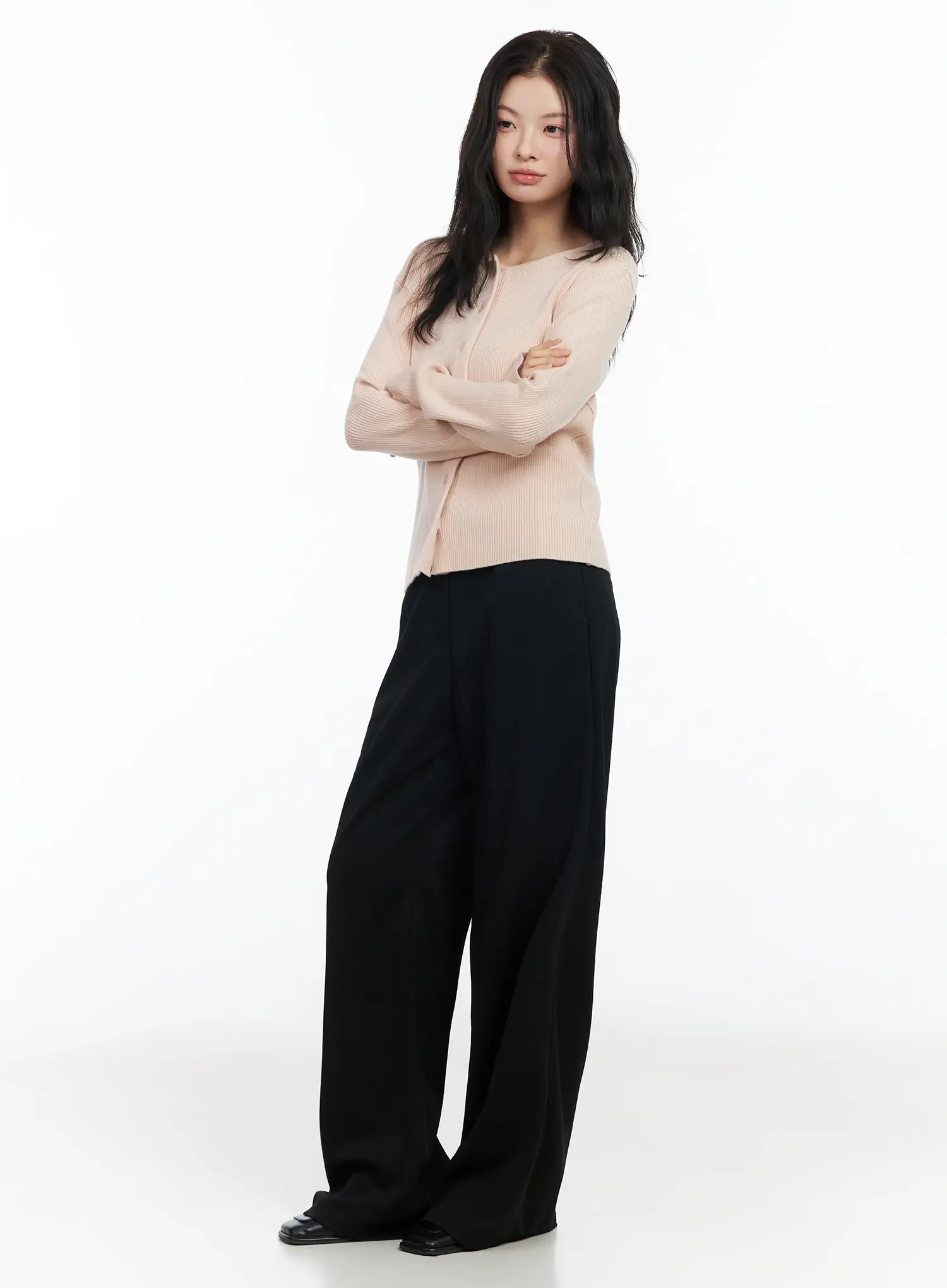 Basic Slim Round Neck Cardigan IM524 - Image 4