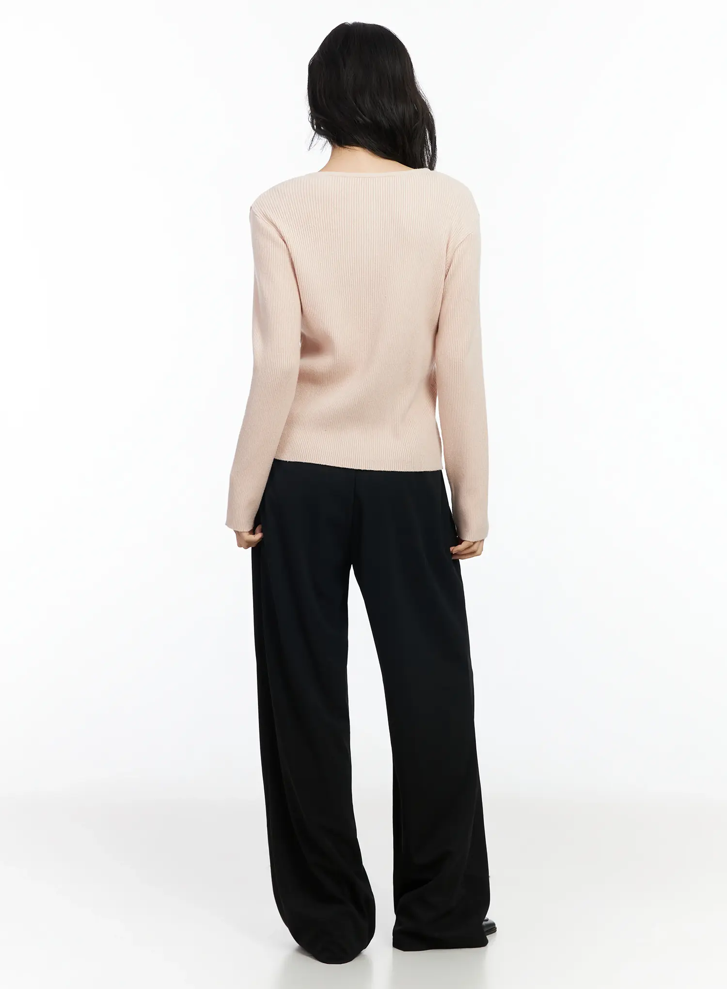 Basic Slim Round Neck Cardigan IM524 - Image 5