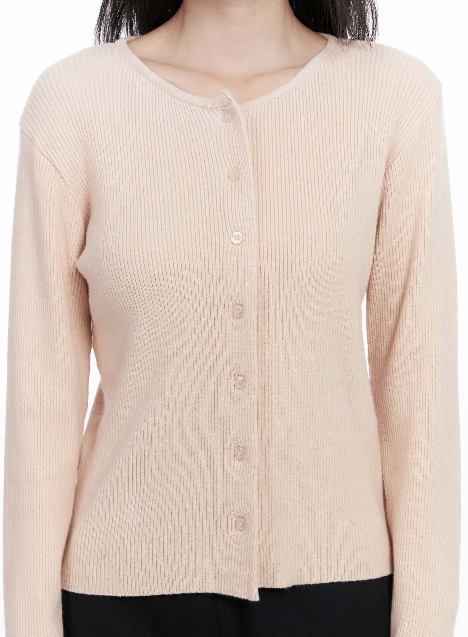 Basic Slim Round Neck Cardigan IM524 - Image 8